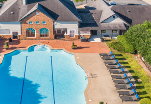 Aerial view of swimming pool at MAA Milstead luxury apartments in Kennesaw, GA