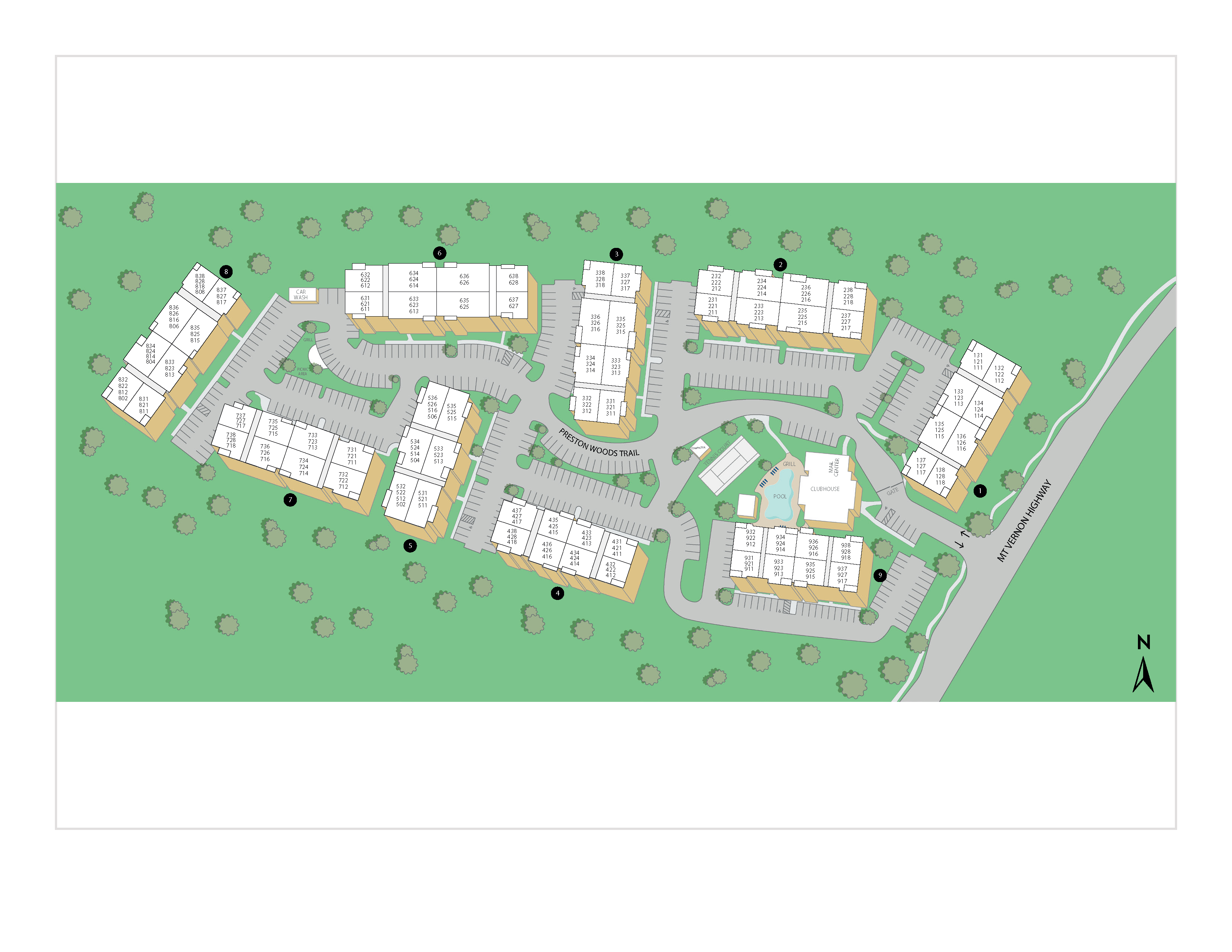 Property Map of MAA Mount Vernon luxury apartments in Sandy Springs, GA