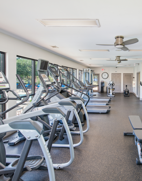 Fitness center with elliptical machines at MAA Oglethorpe luxury apartments in Atlanta, GA