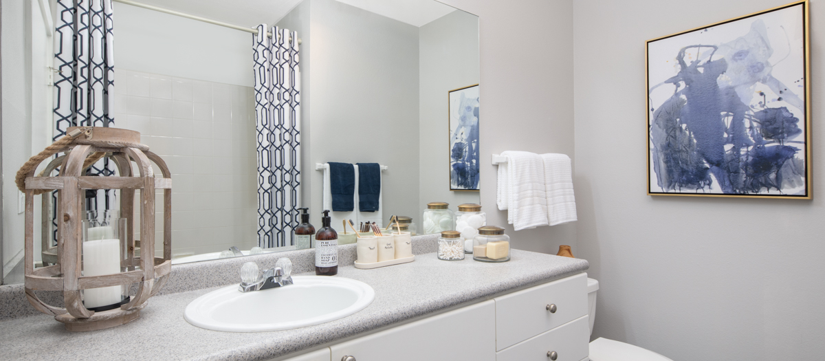 Bathroom at MAA Piedmont Park luxury apartment homes in Atlanta, GA