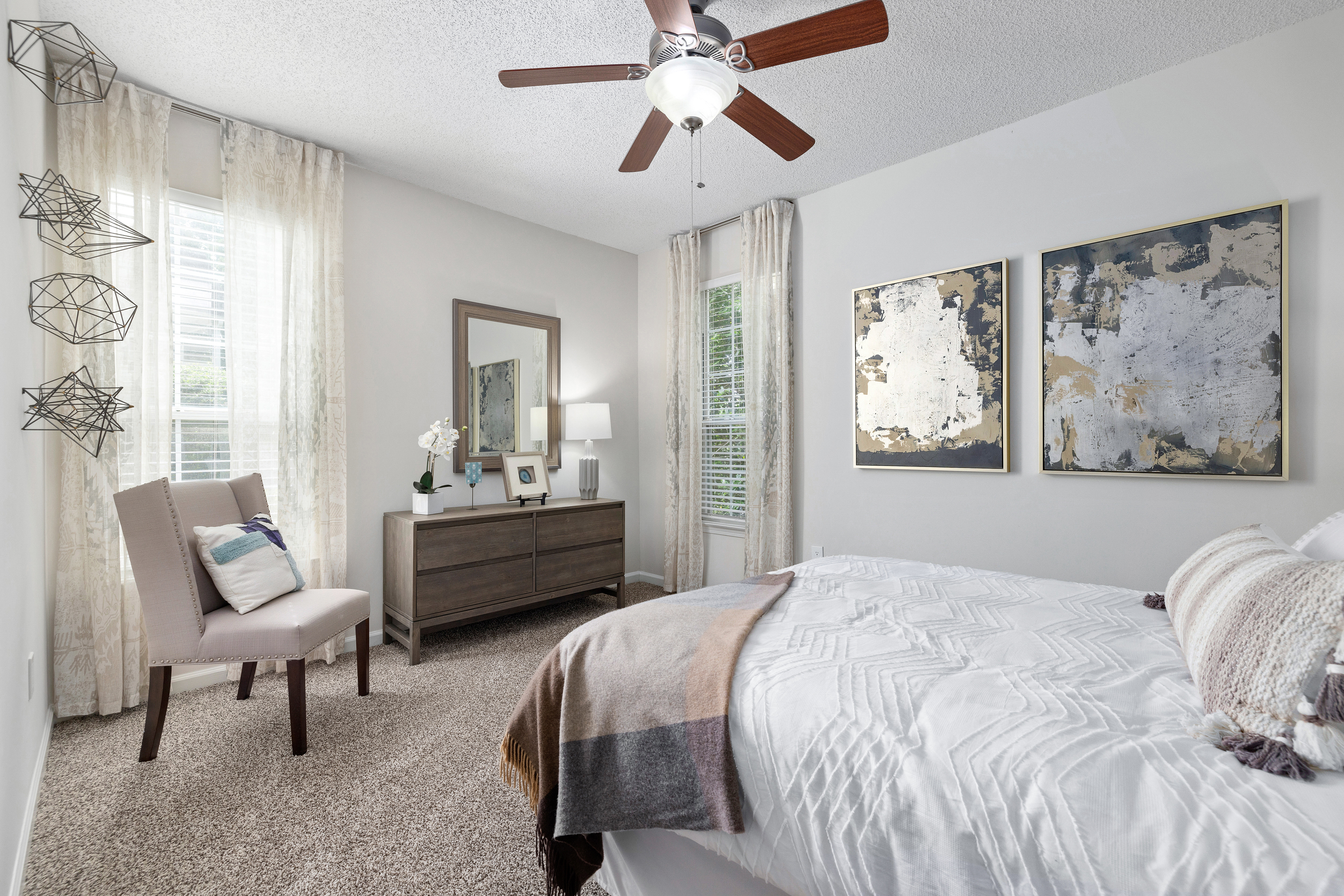 Bedroom at MAA Pleasant Hill luxury apartment homes in Duluth, GA