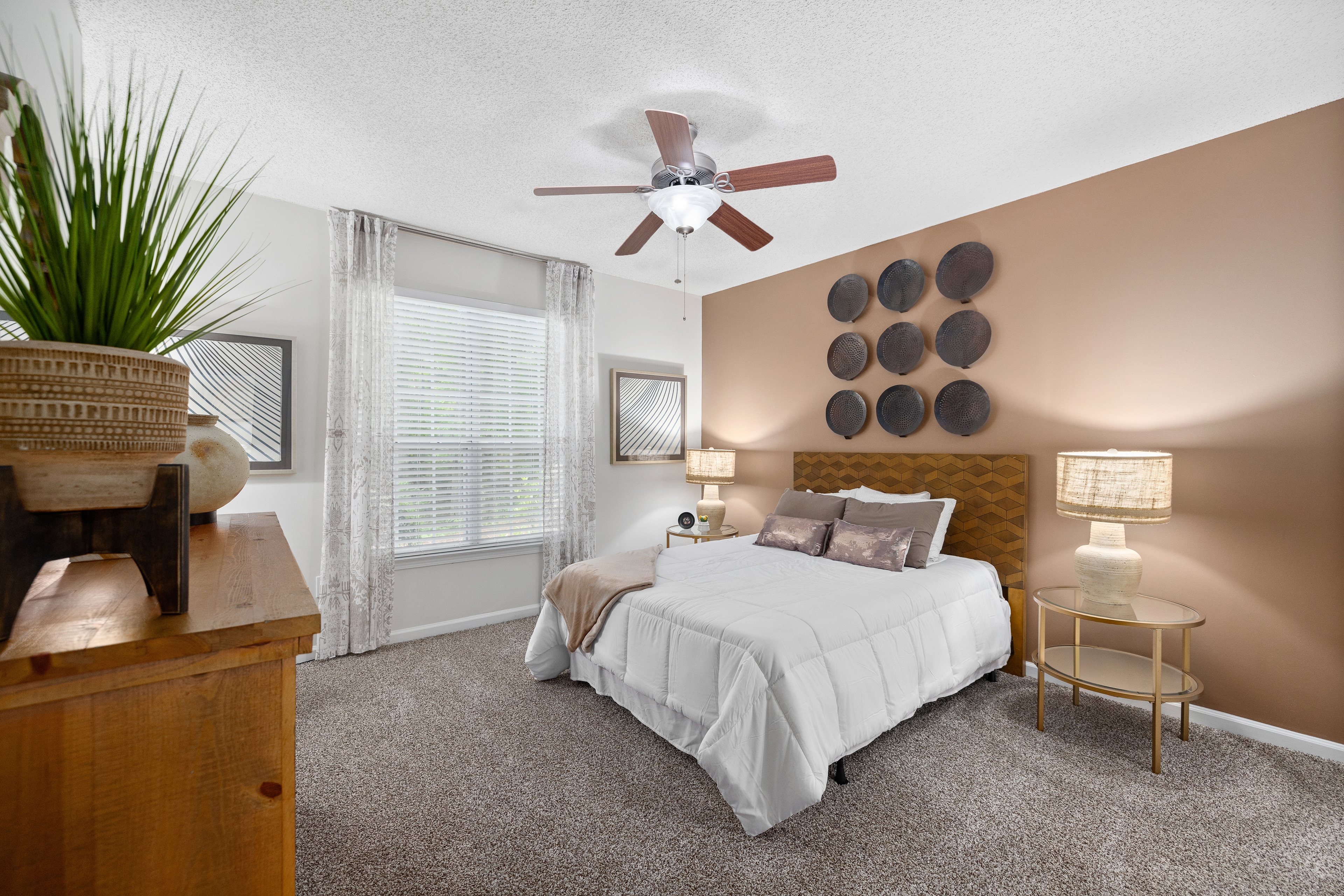 Bedroom at MAA Pleasant Hill luxury apartment homes in Duluth, GA