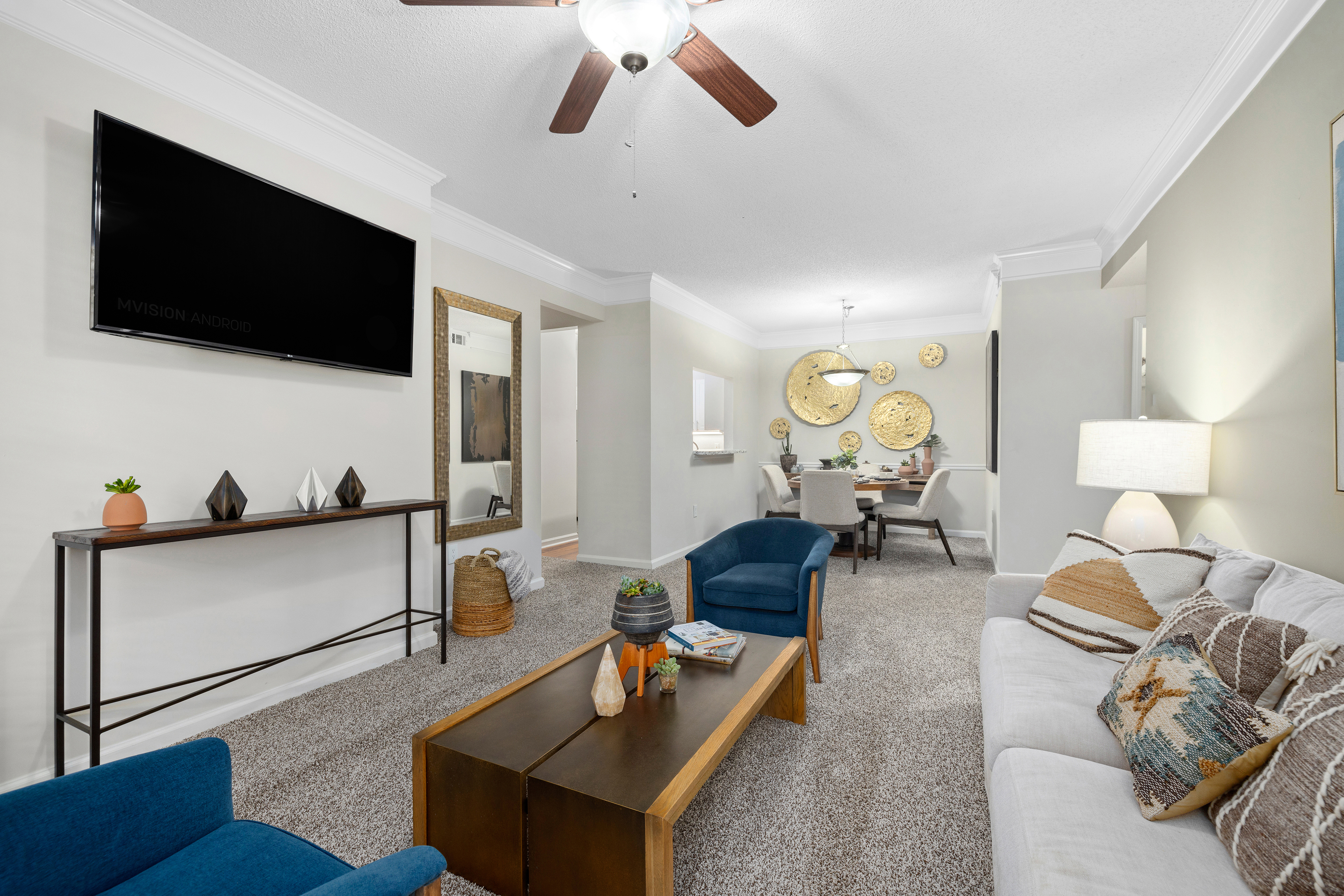 Living room at MAA Pleasant Hill luxury apartment homes in Duluth, GA