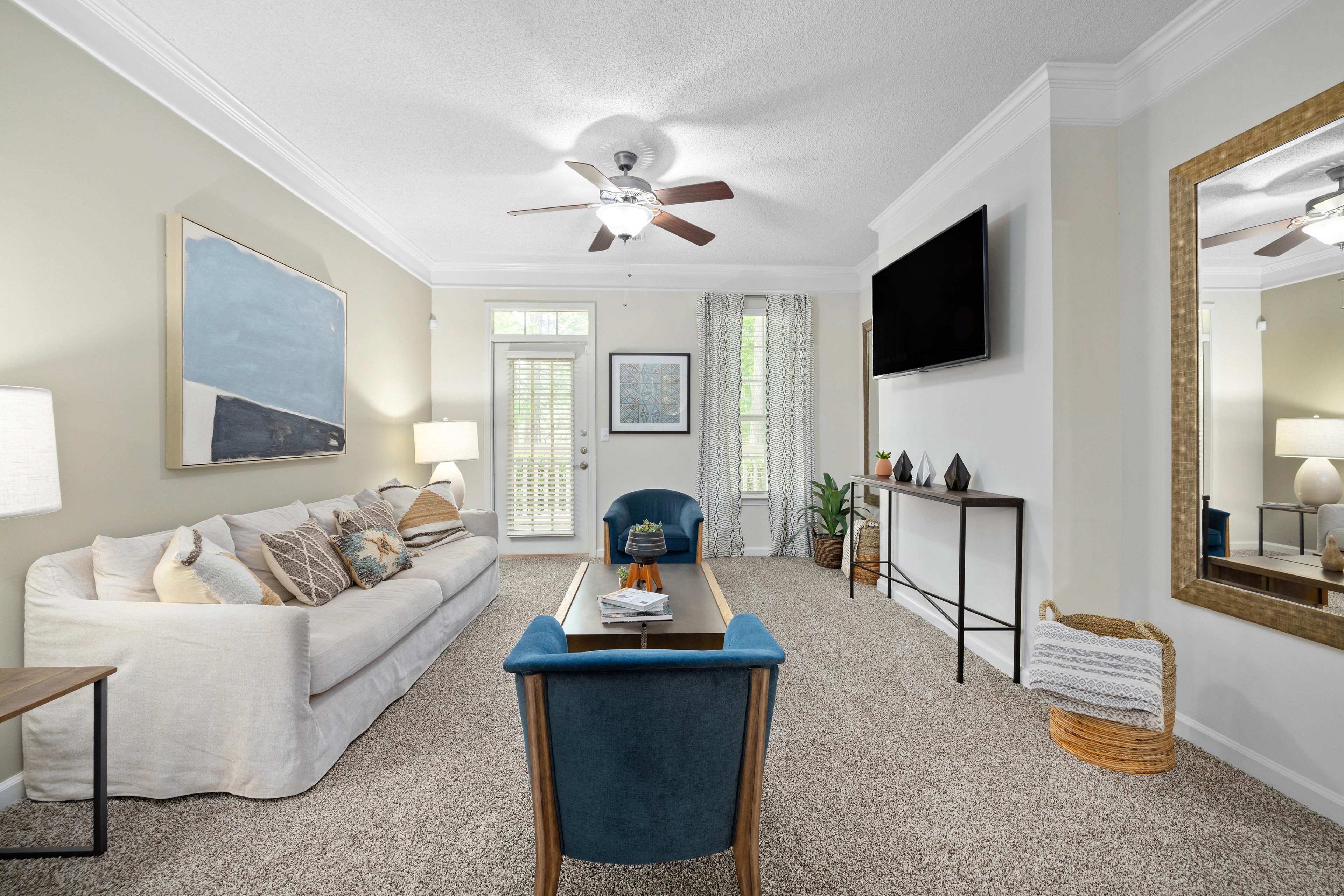 Living room at MAA Pleasant Hill luxury apartment homes in Duluth, GA