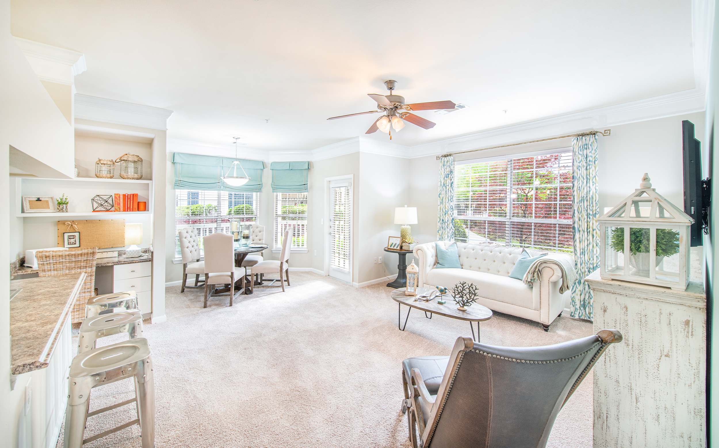 Living Room 2 at MAA Prescott luxury apartment homes in Atlanta, GA
