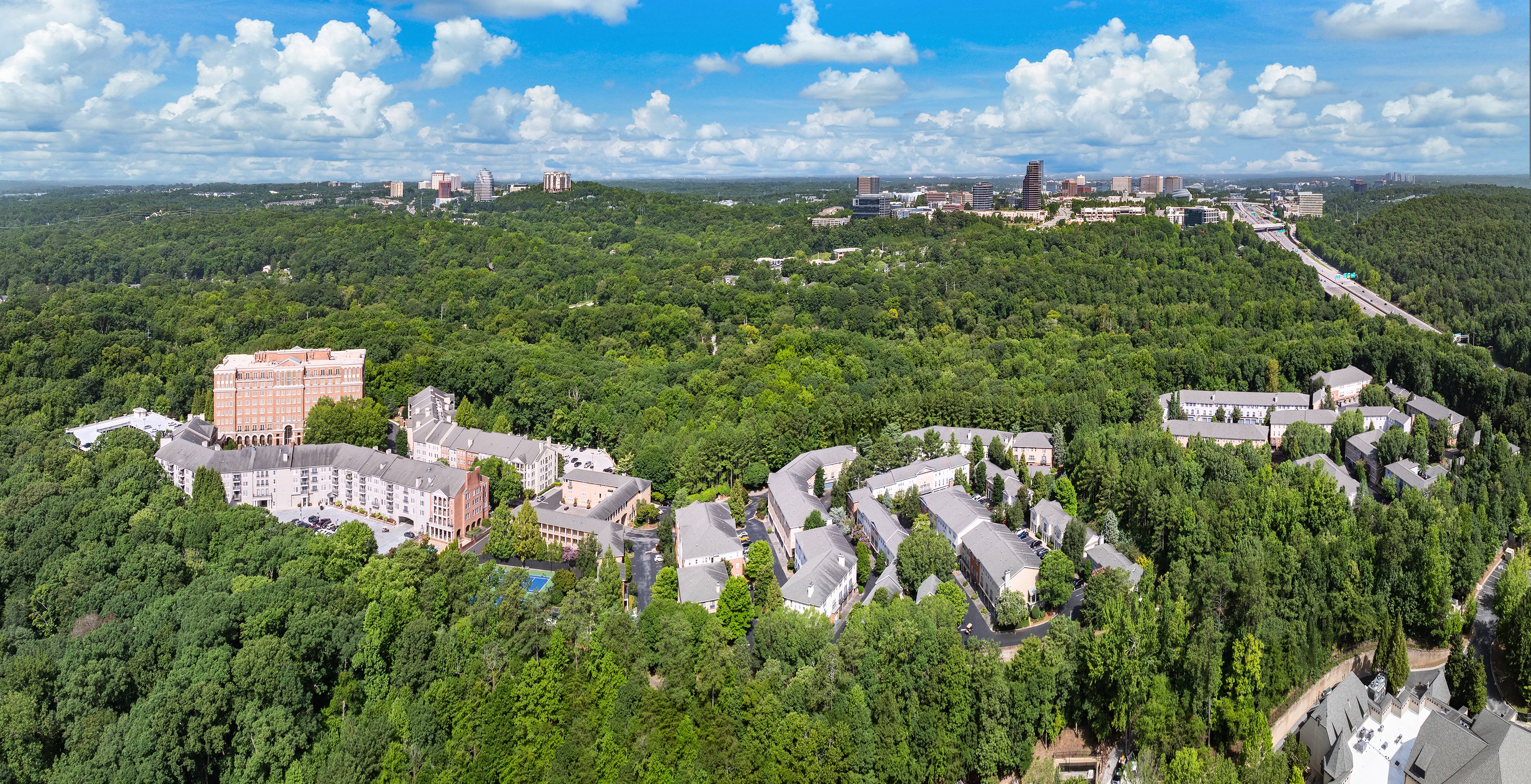 Property aerial at MAA Riverside luxury apartment homes in Atlanta, GA
