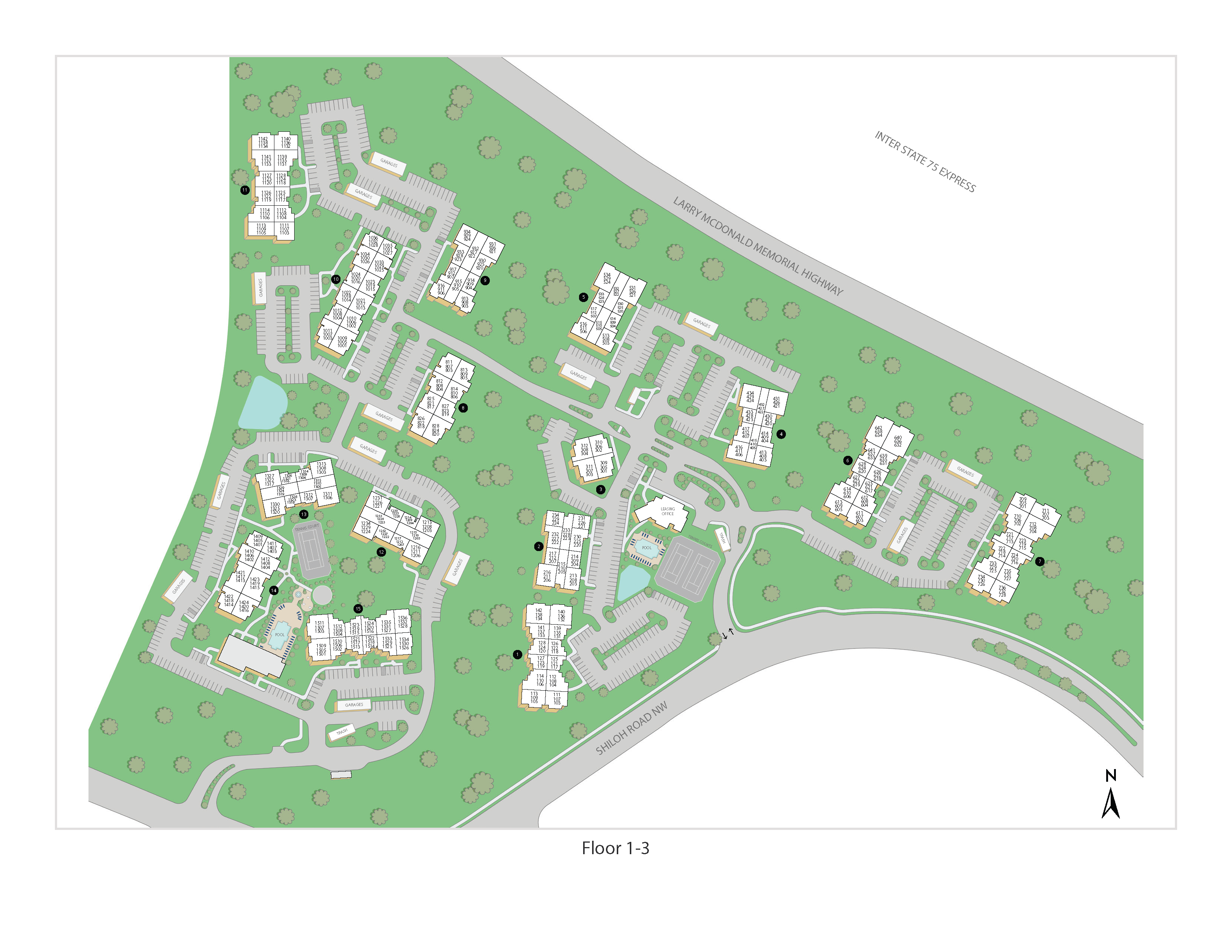 Property Map of MAA Shiloh luxury apartments in Kennesaw, GA