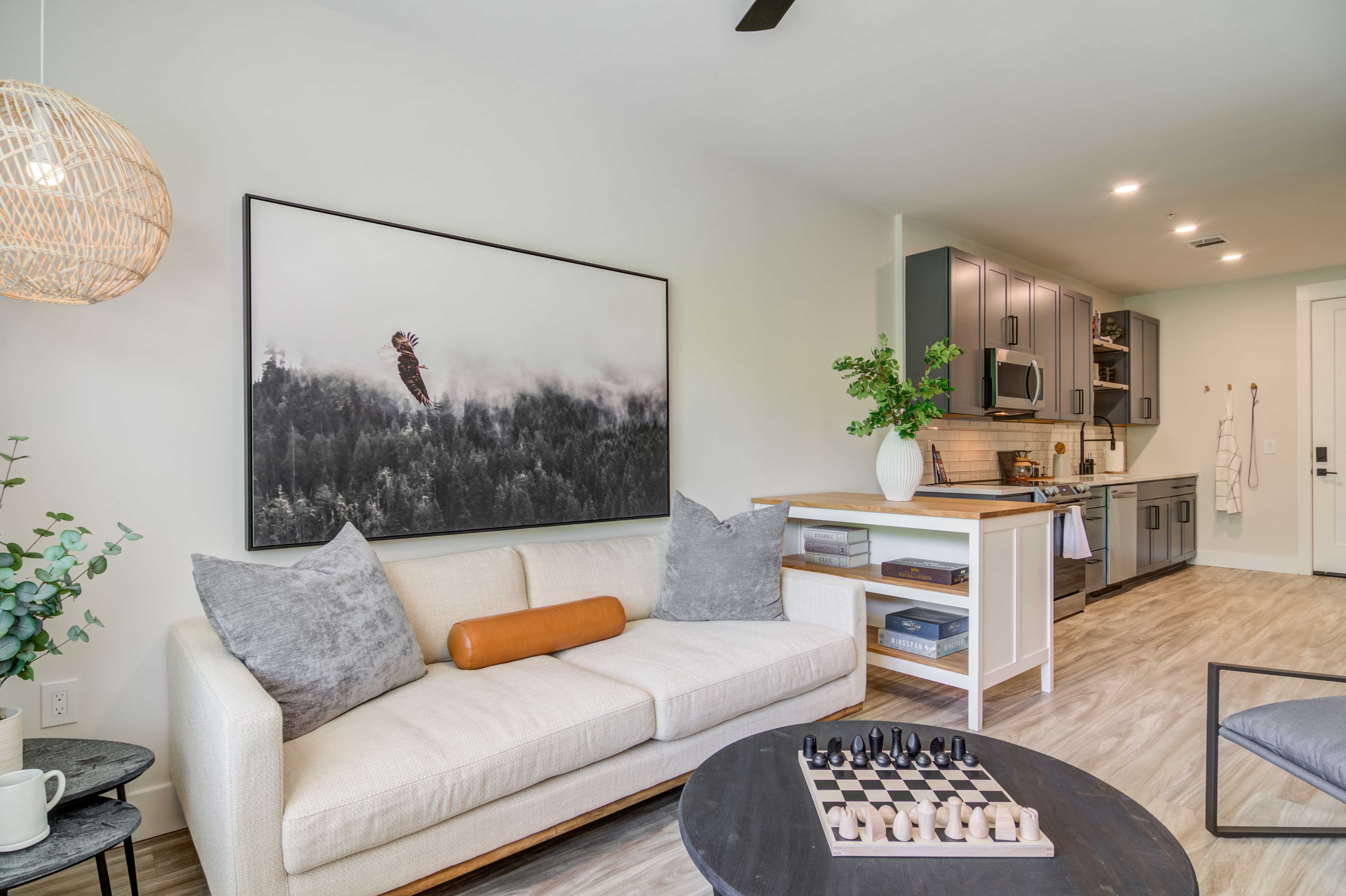 Living room at MAA West Midtown luxury apartment homes in Atlanta, GA