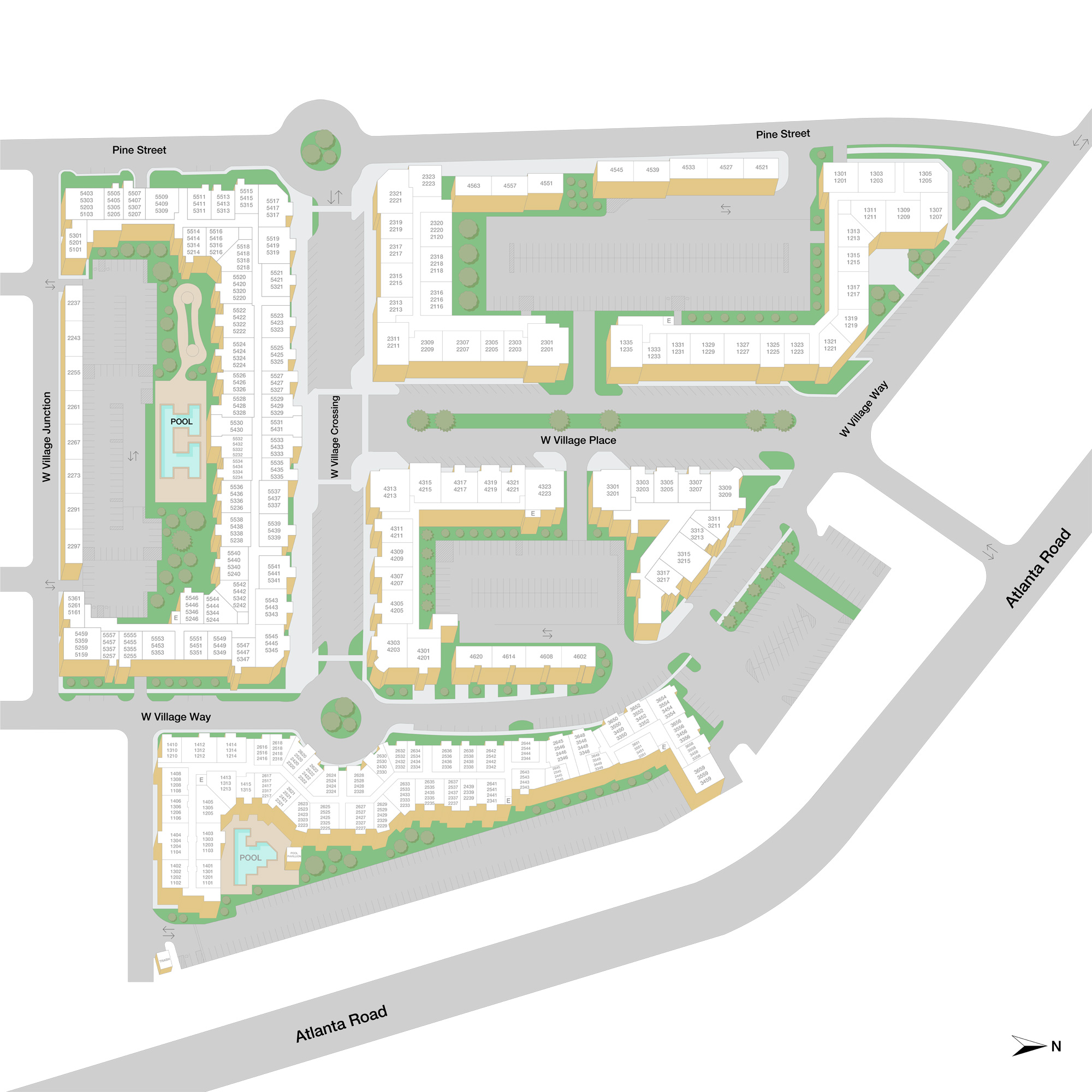 Property map of MAA West Village luxury apartments in Smyrna, GA