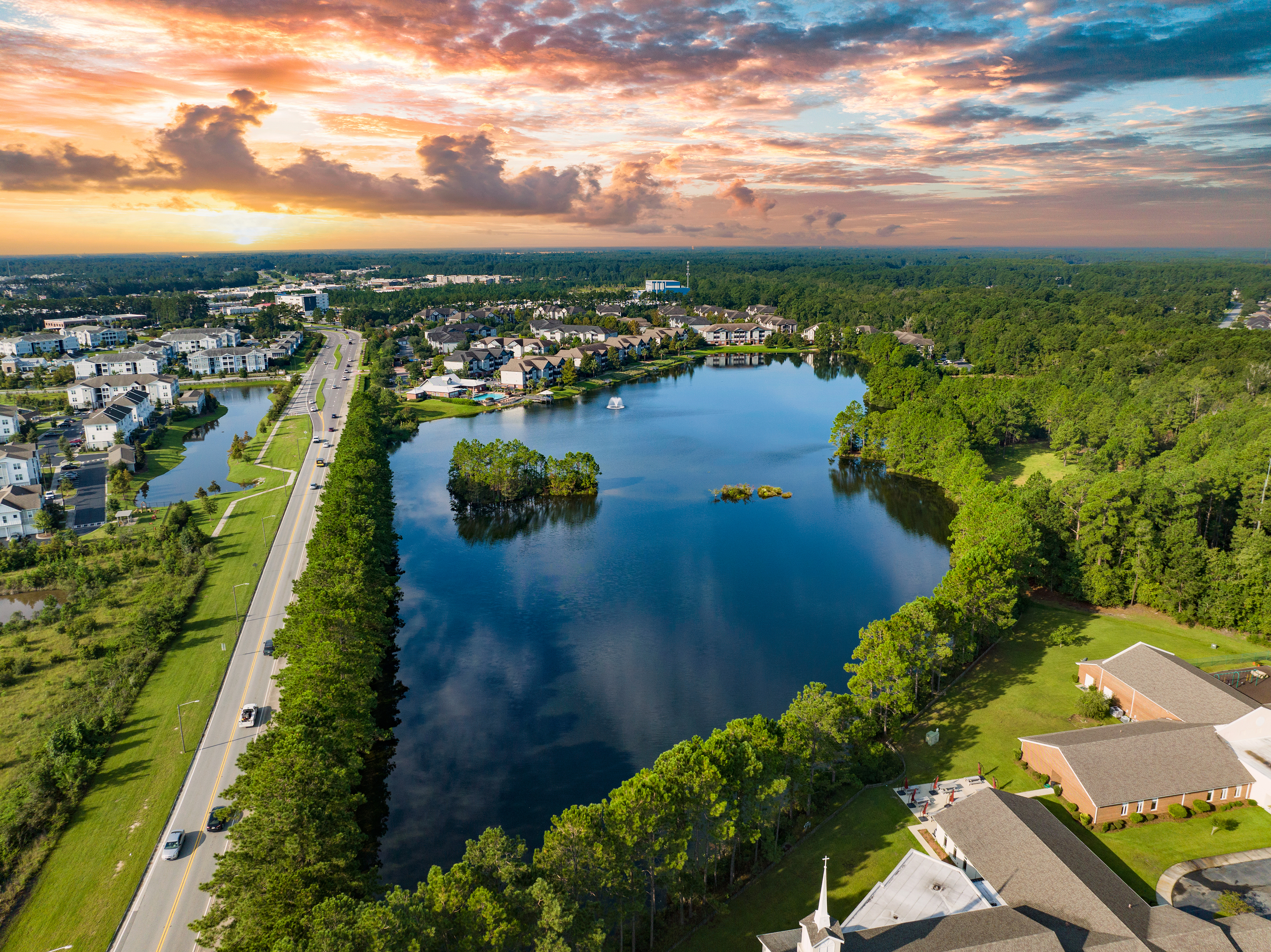 Aerial at MAA Benton luxury apartment homes in Savannah, GA
