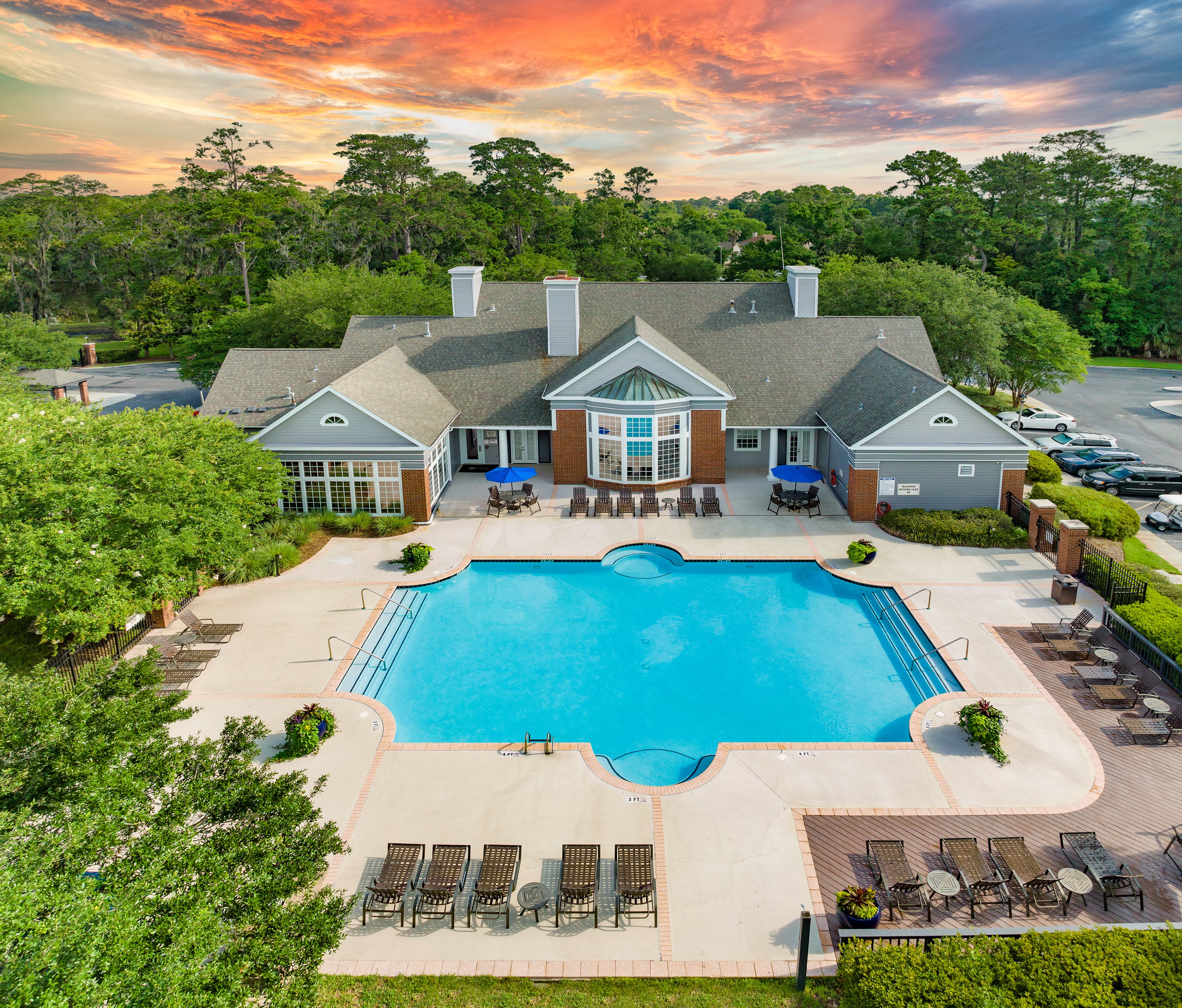 Aerial Pool view at MAA Hammocks in Savannah, GA