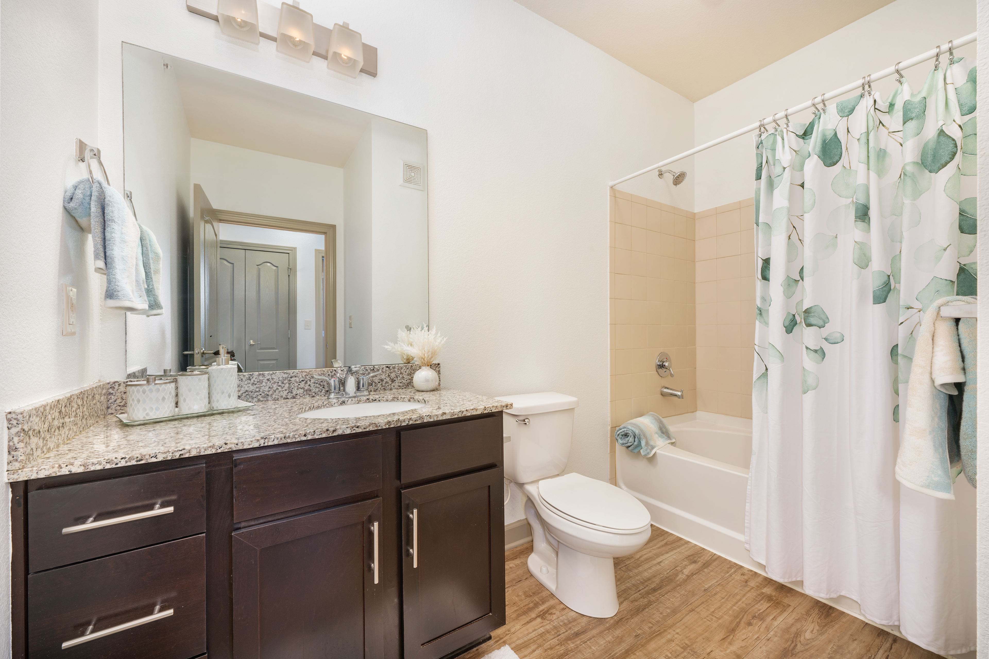 Bathroom at MAA Prairie Trace luxury apartment homes in Overland Park, KS