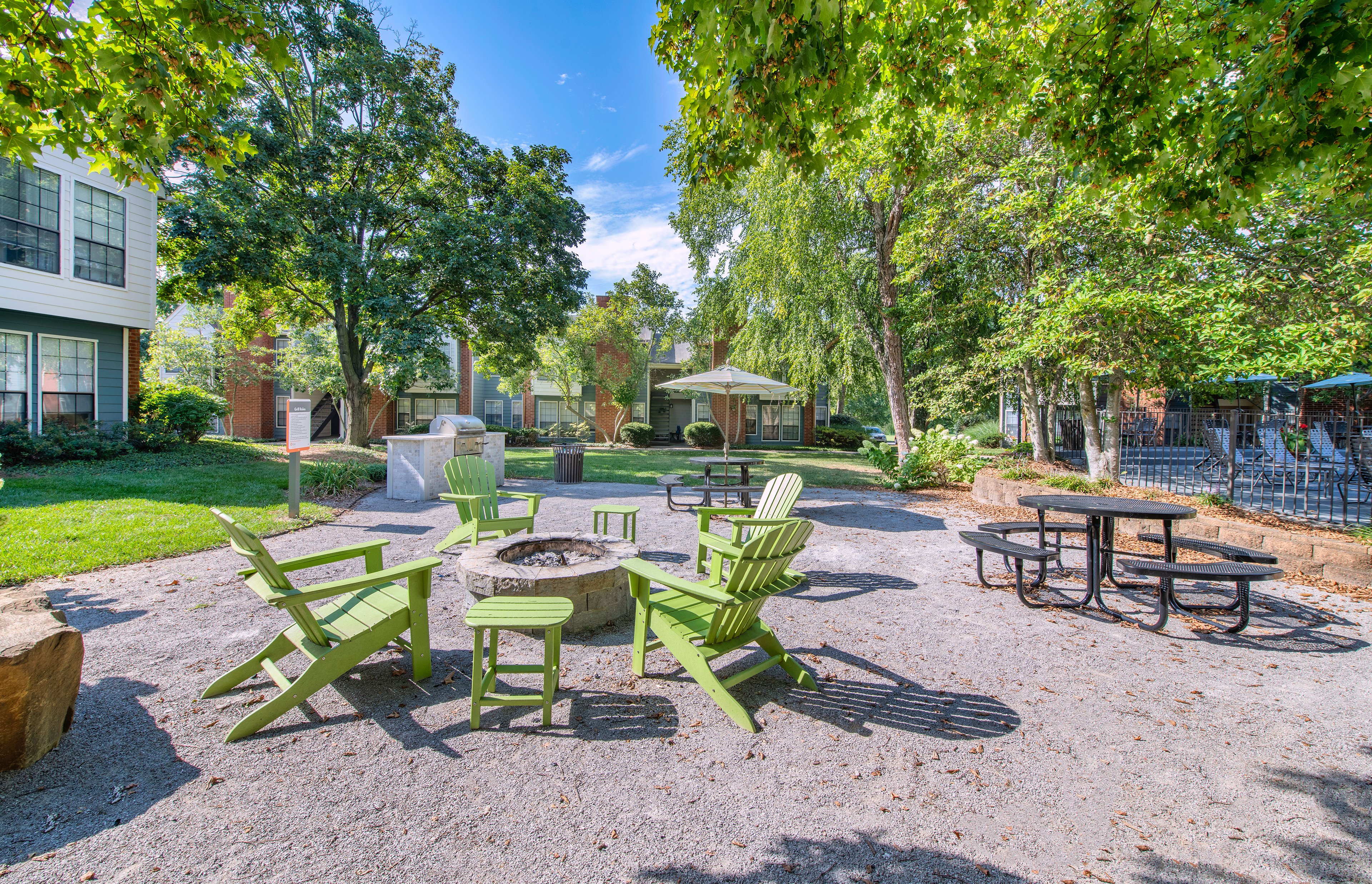 Firepit at MAA Mansion luxury apartment homes in Raleigh, NC
