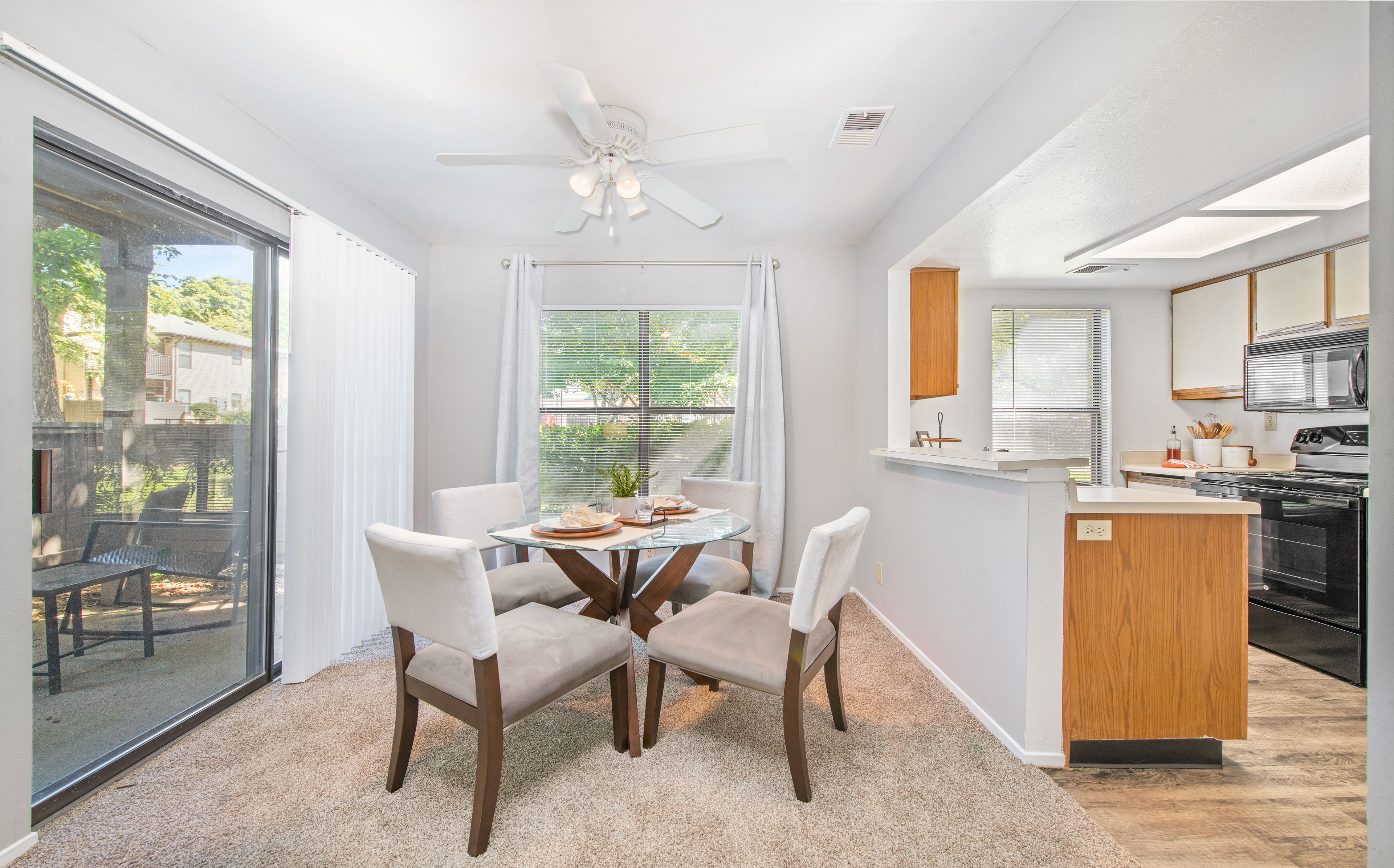 Model kitchen and dining at MAA Westport in Louisville, KY