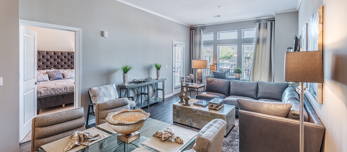 Living Room 3 at The Denton luxury apartment homes in Kansas City, MO