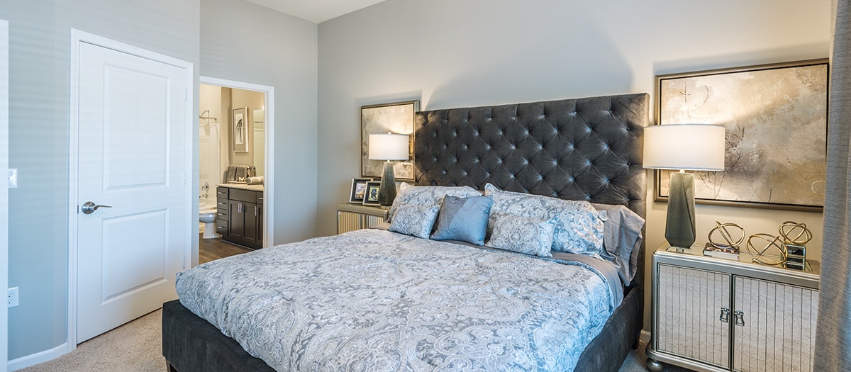 Bedroom at The Denton luxury apartment homes in Kansas City, MO