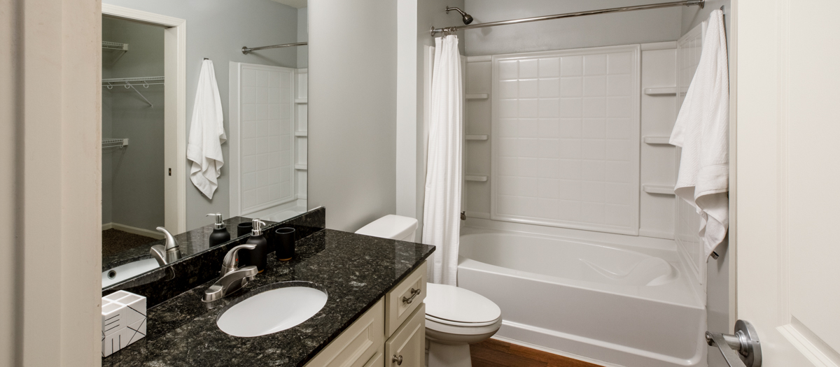 Bathroom at MAA Denton Pointe luxury apartment homes in Kansas City, MO