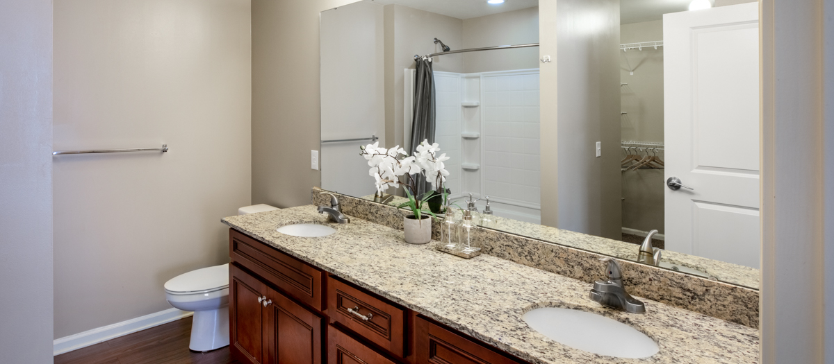 Bathroom at MAA Denton Pointe luxury apartment homes in Kansas City, MO
