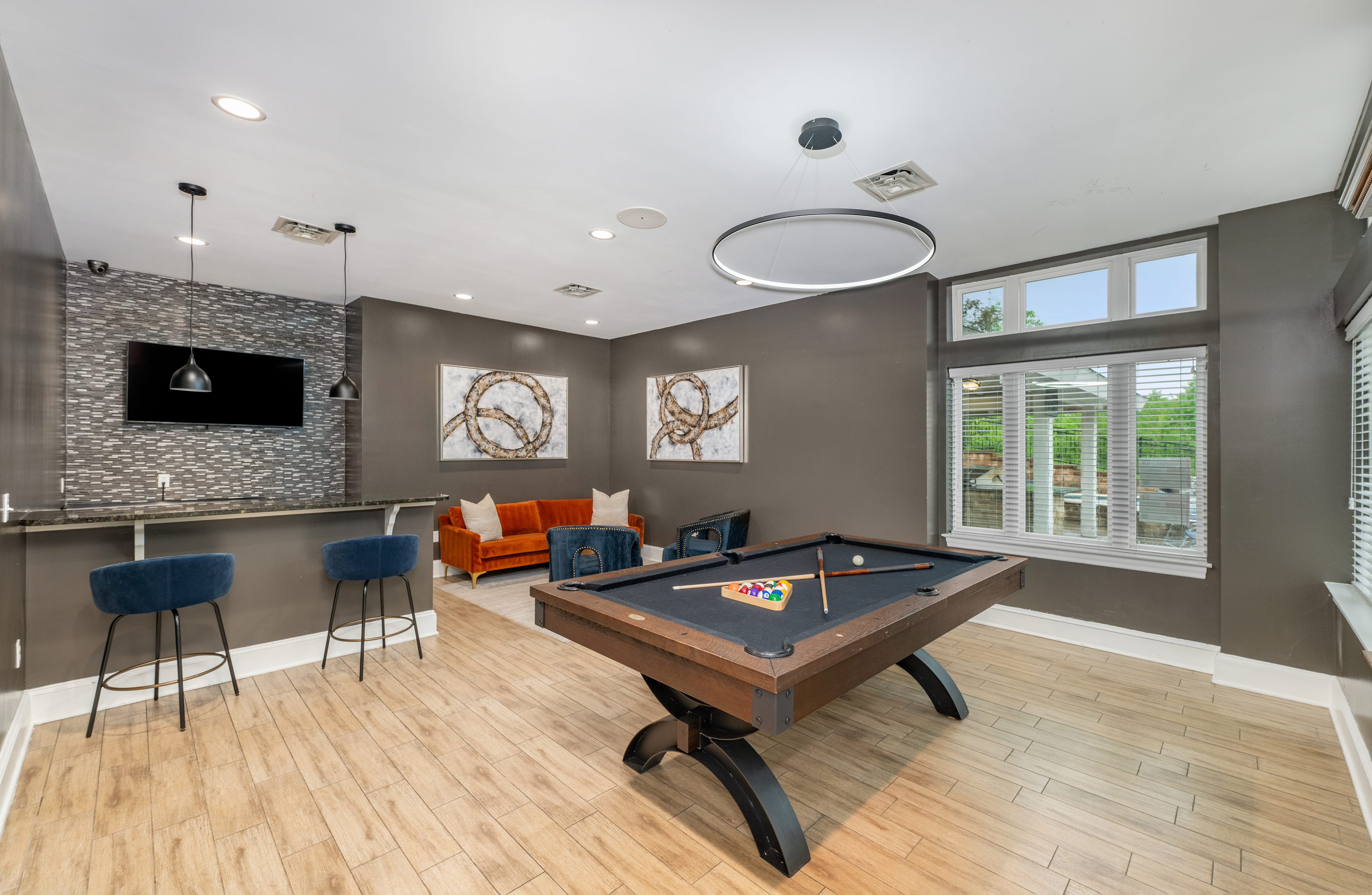 Pool room at MAA Denton Pointe luxury apartment homes in Kansas City, MO
