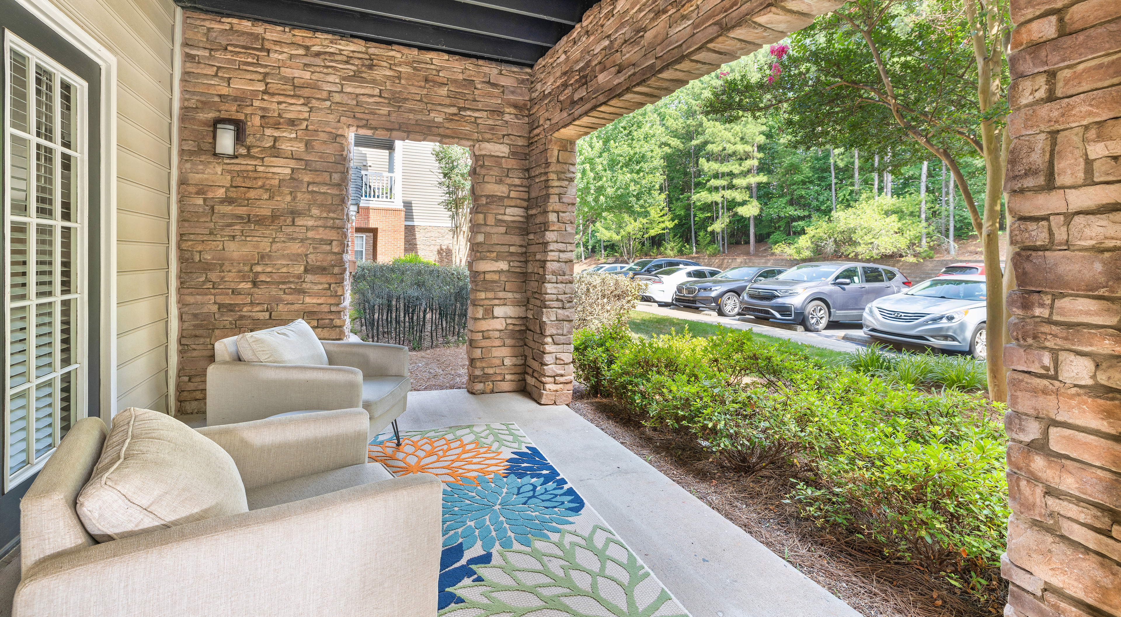 Porch at MAA Ballantyne luxury apartment homes in Charlotte, NC
