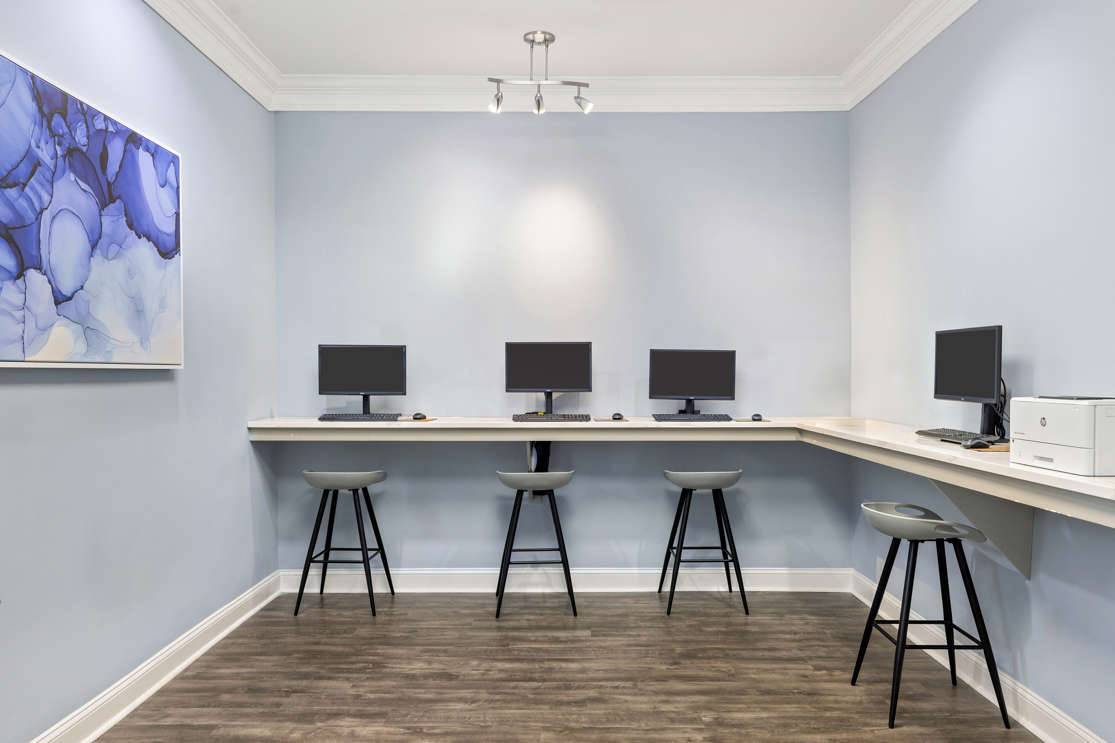 Business center at MAA Ballantyne luxury apartment homes in Charlotte, NC