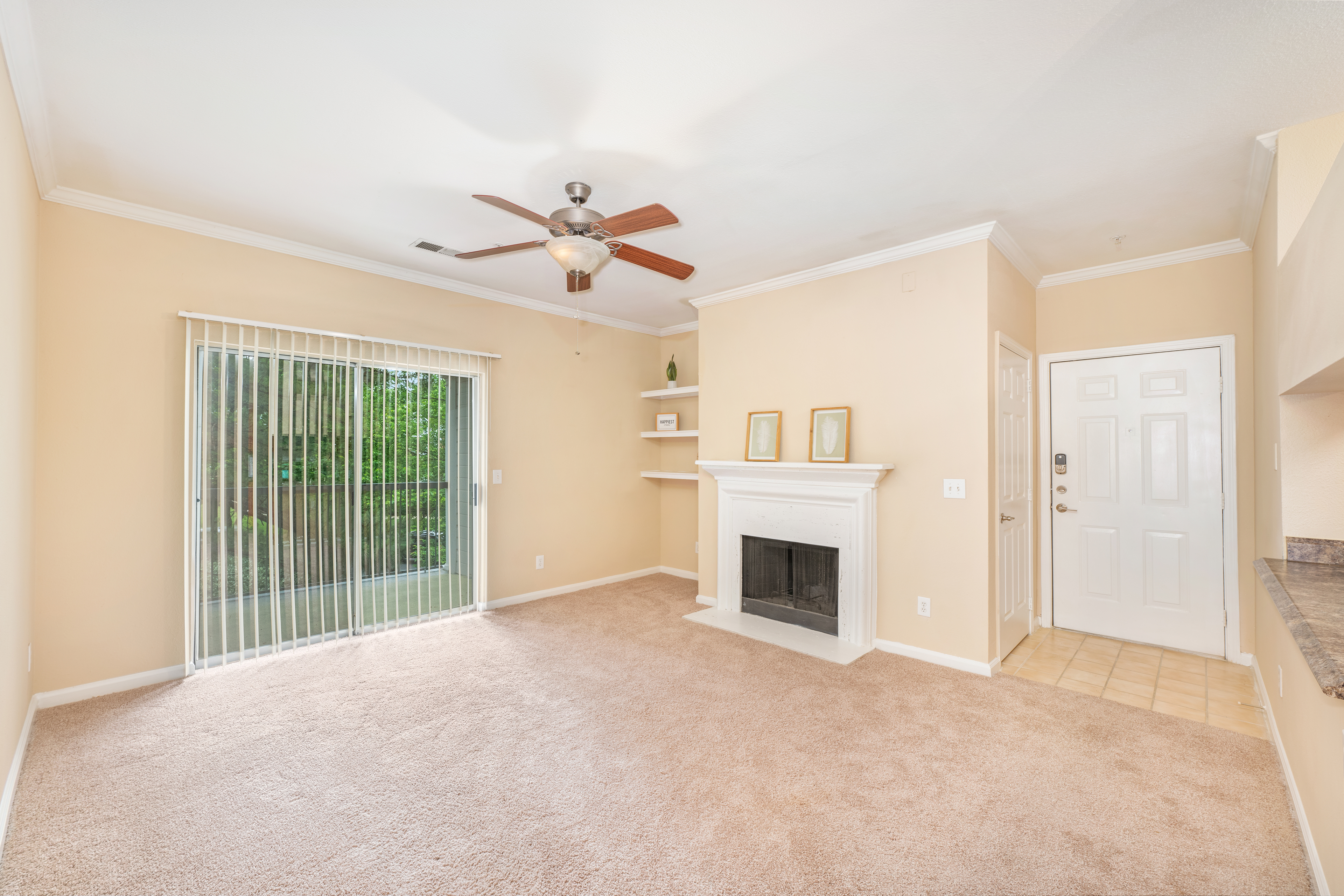 Living room at MAA Beverly Crest luxury apartment homes in Charlotte, NC