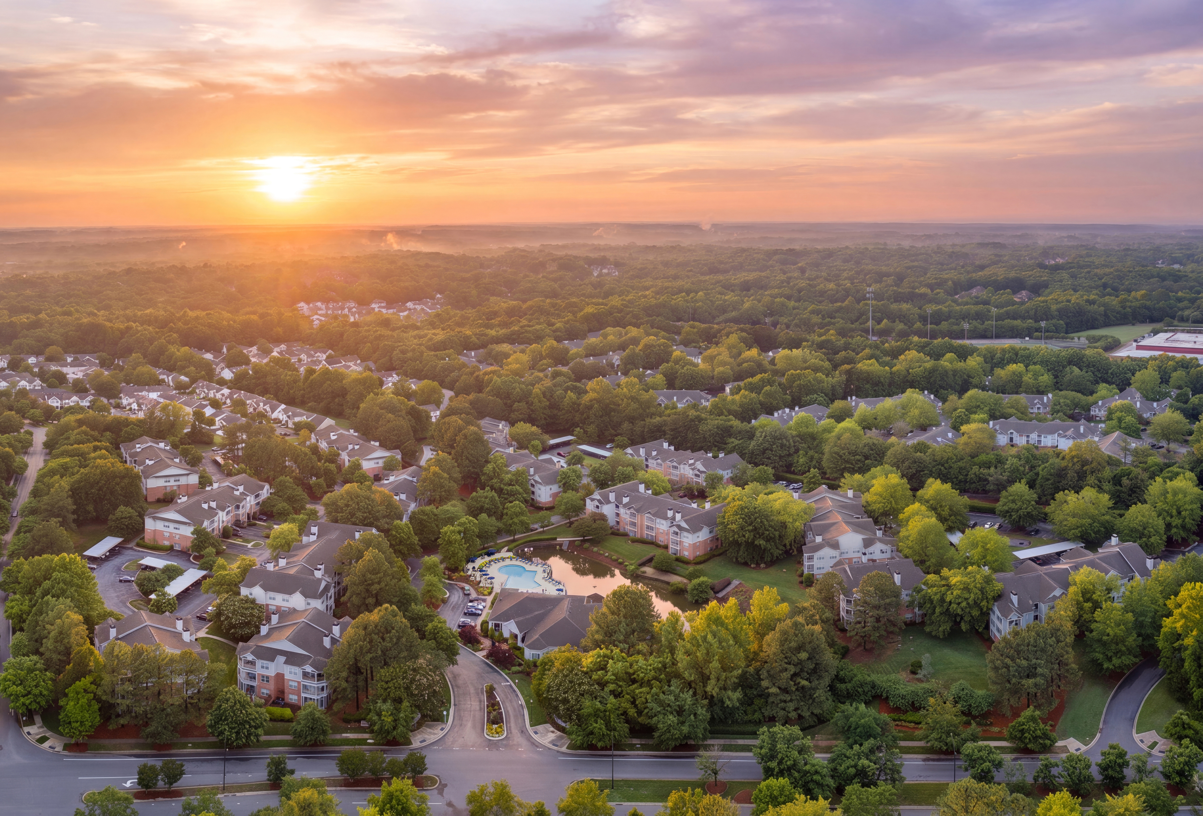 Aerial at MAA Beverly Crest luxury apartment homes in Charlotte, NC