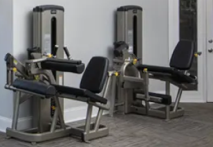 Fitness center weight machines at MAA Beverly Crest luxury apartments in Charlotte, NC