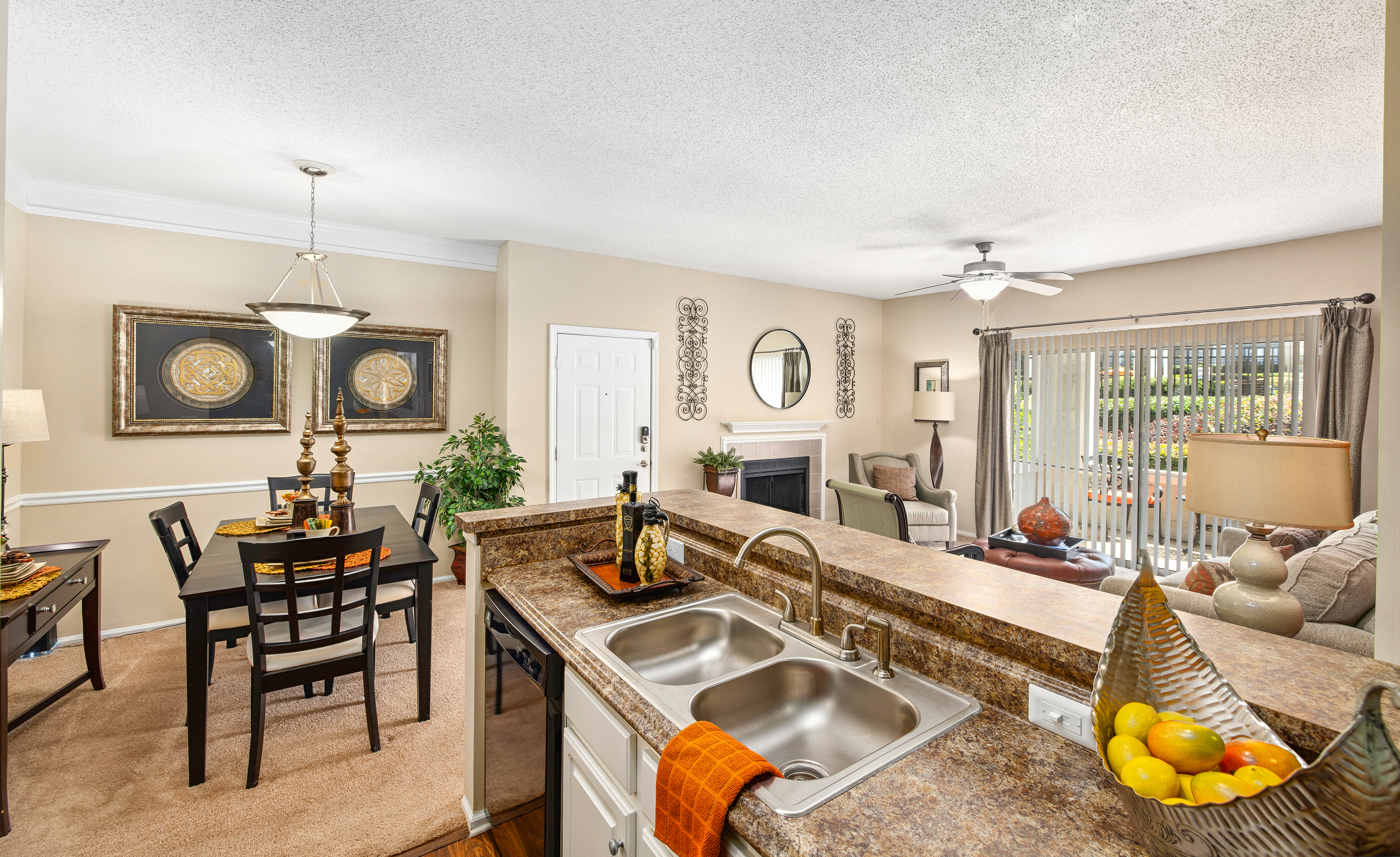 Model - Kitchen and Dining area -  at MAA Chancellor Park luxury apartment homes in Charlotte, NC