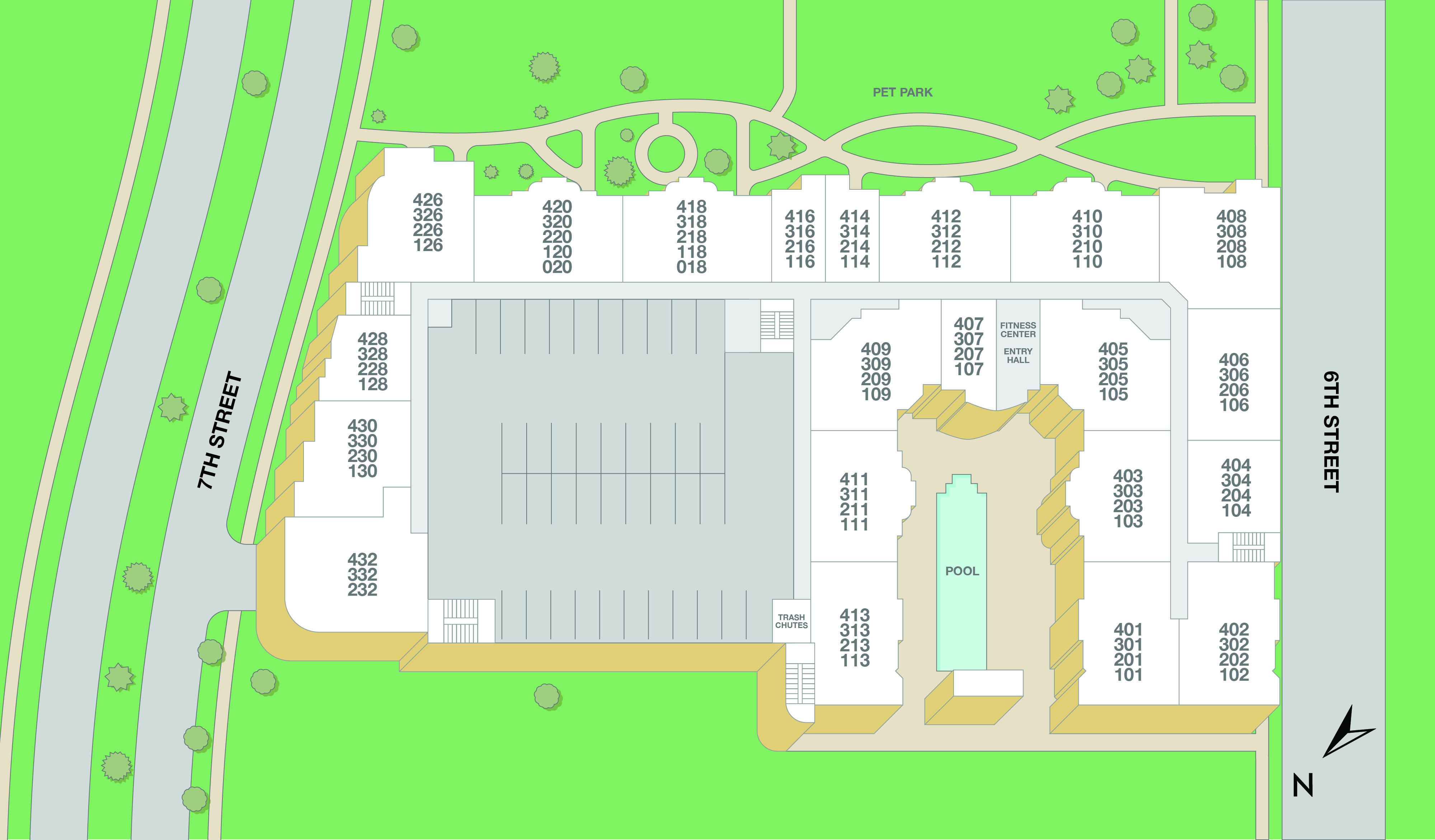 Property map of MAA Enclave luxury apartments in Charlotte, NC