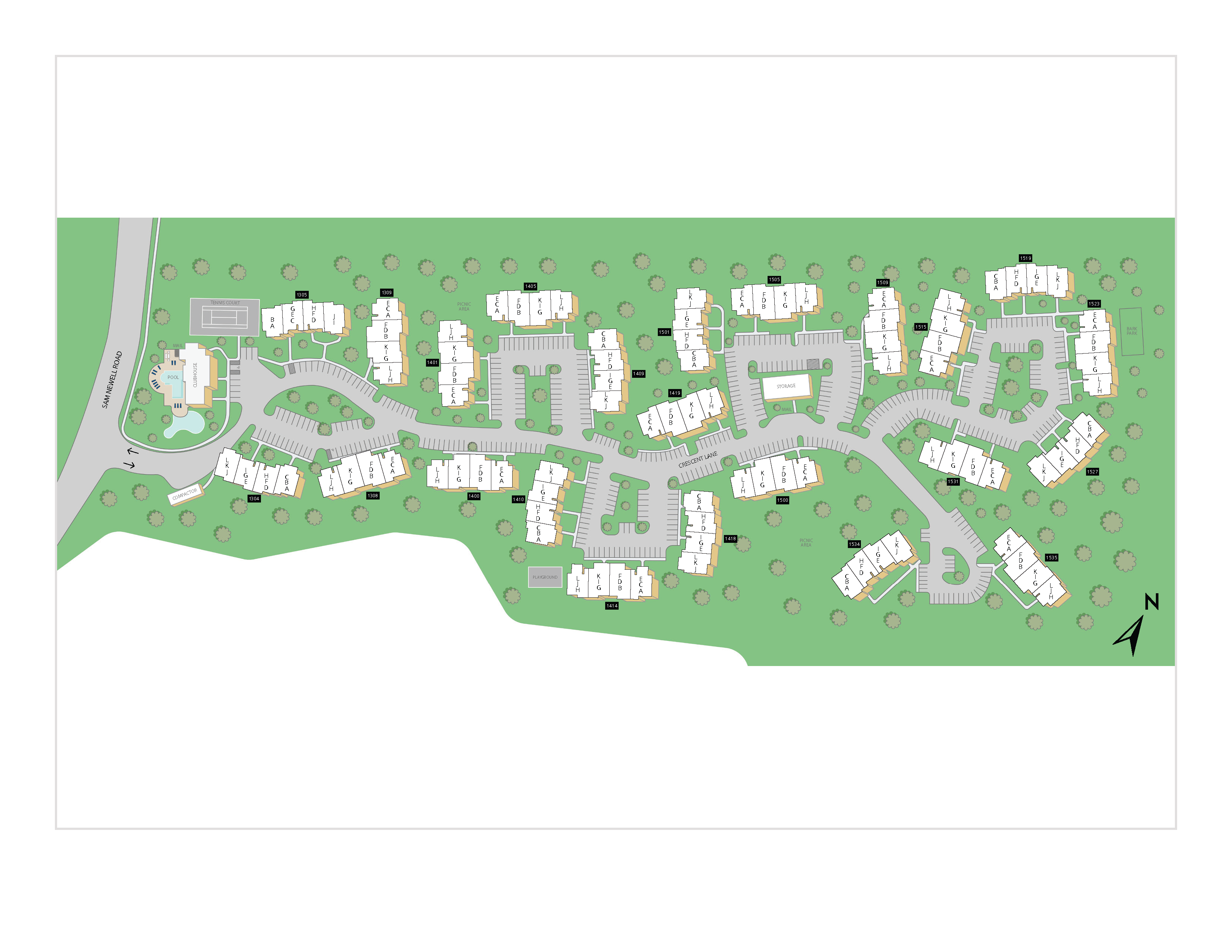 Property map of MAA Fifty-One luxury apartments in Matthews, NC