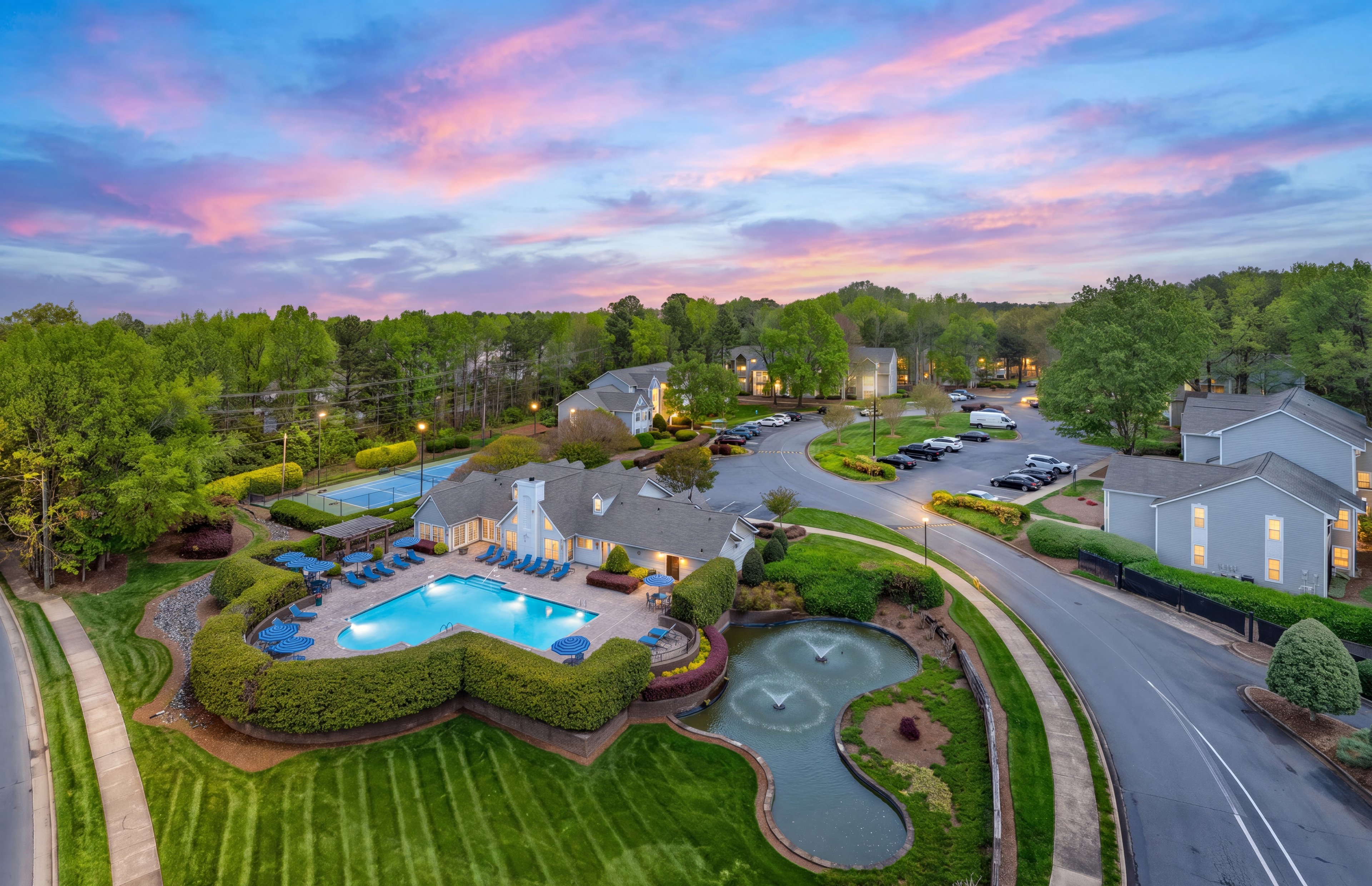 Aerial at MAA Fifty-One luxury apartment home in Charlotte, NC