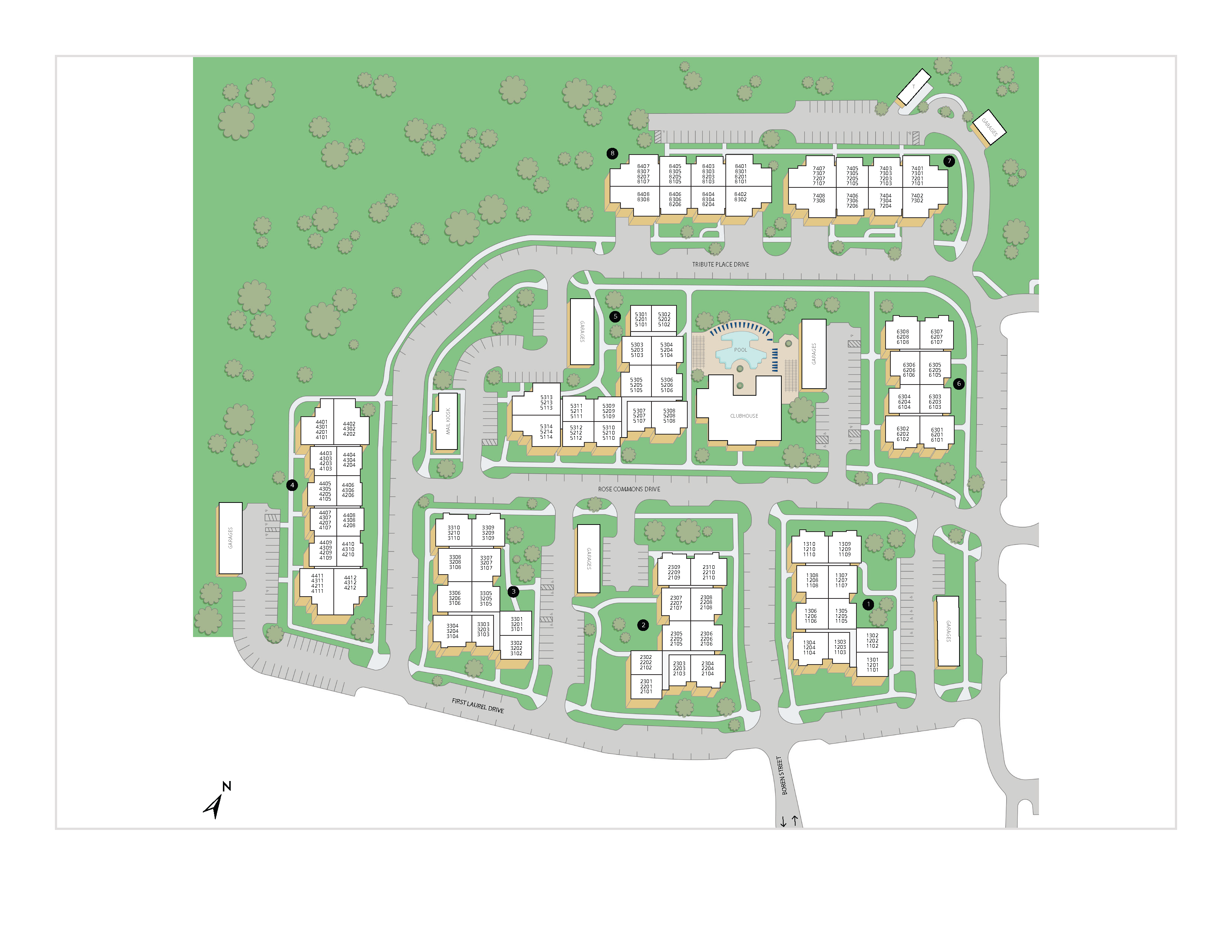 Property map of MAA Huntersville luxury apartments in Huntersville, NC