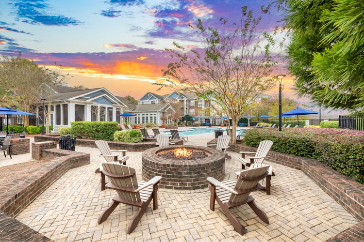 Fire pit at MAA Huntersville luxury apartment homes in Charlotte, NC