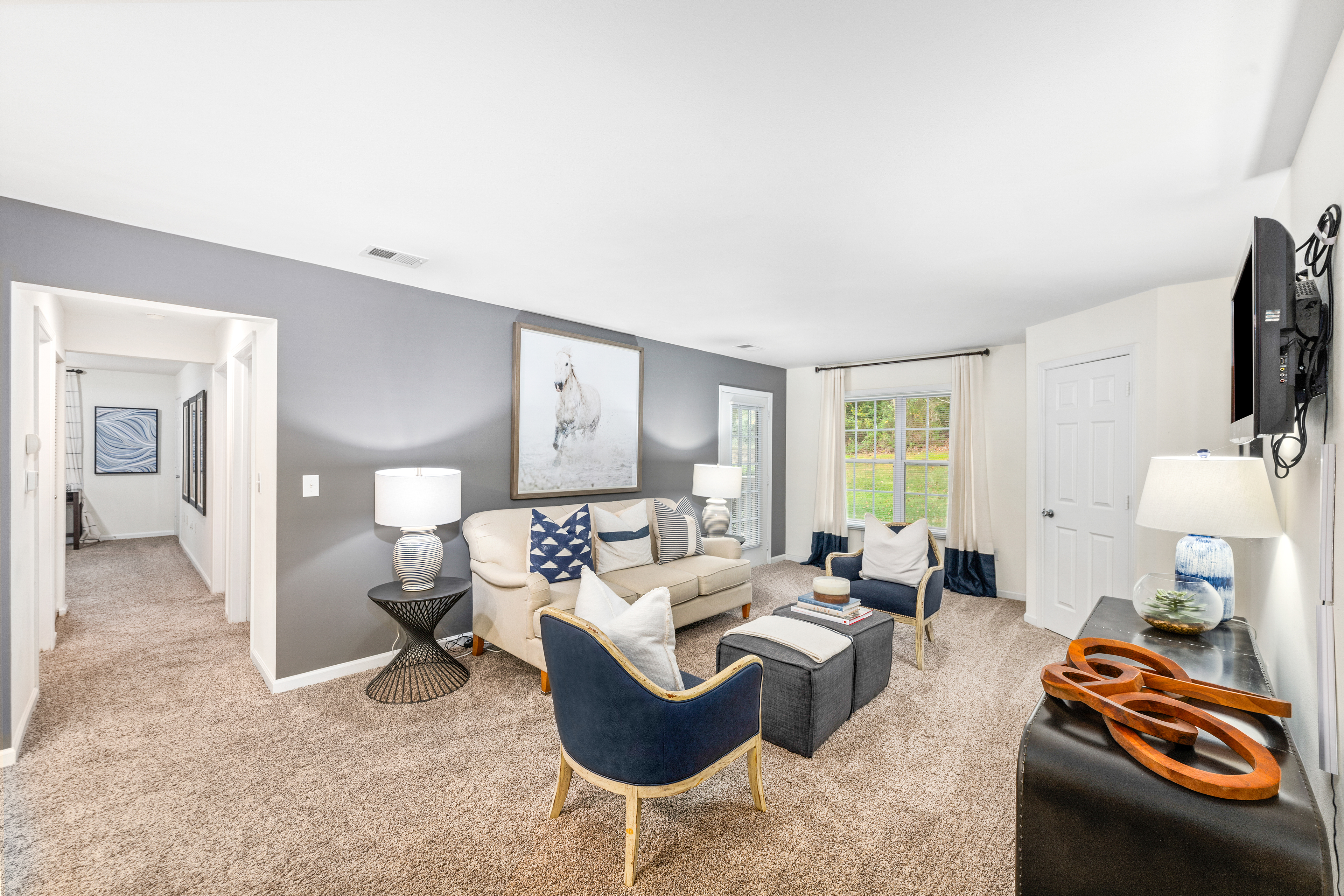 Model - Living Room -  at MAA Legacy Park luxury apartment homes in Charlotte, NC
