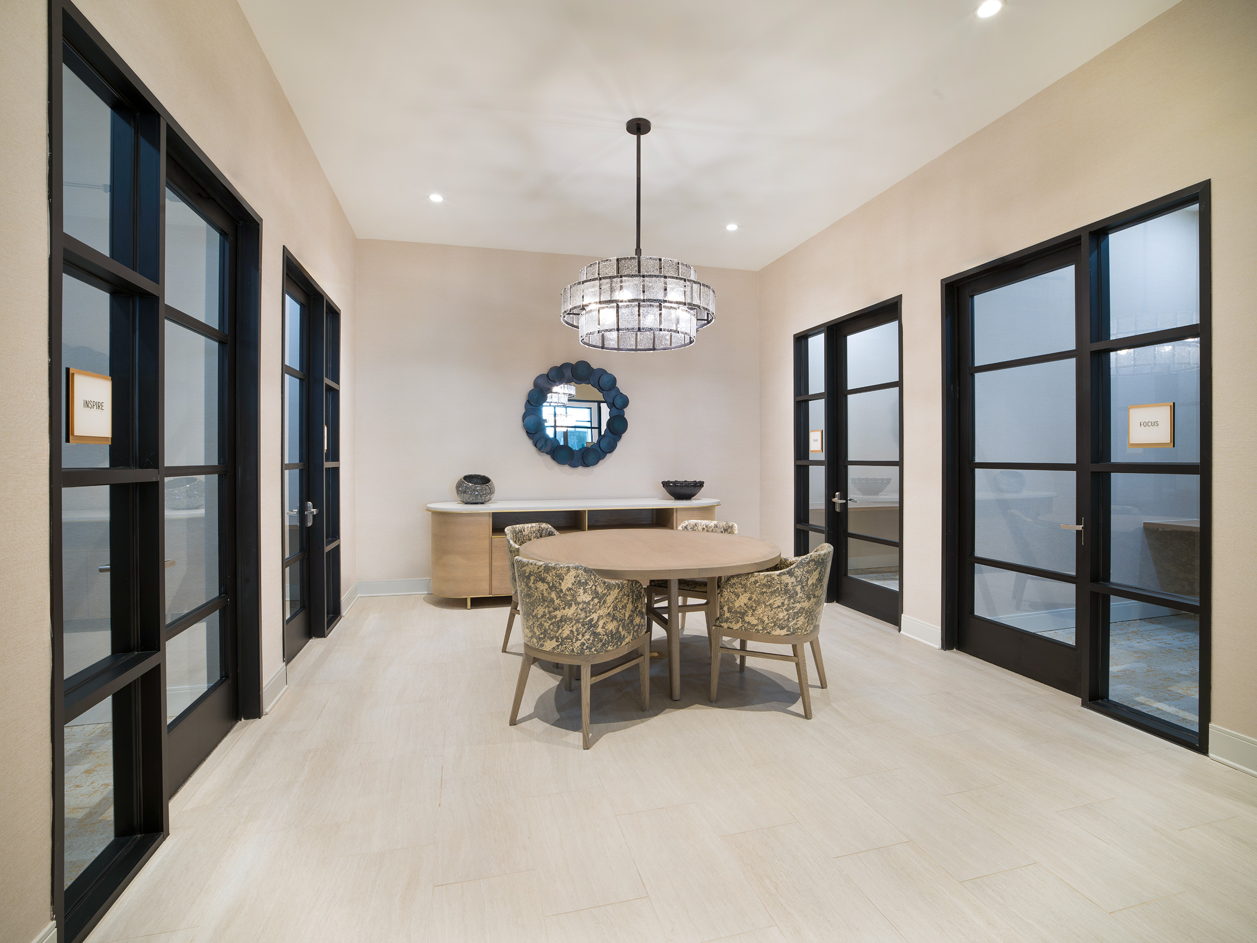 Cowork lounge at MAA Liberty Row luxury apartment homes in Charlotte, NC