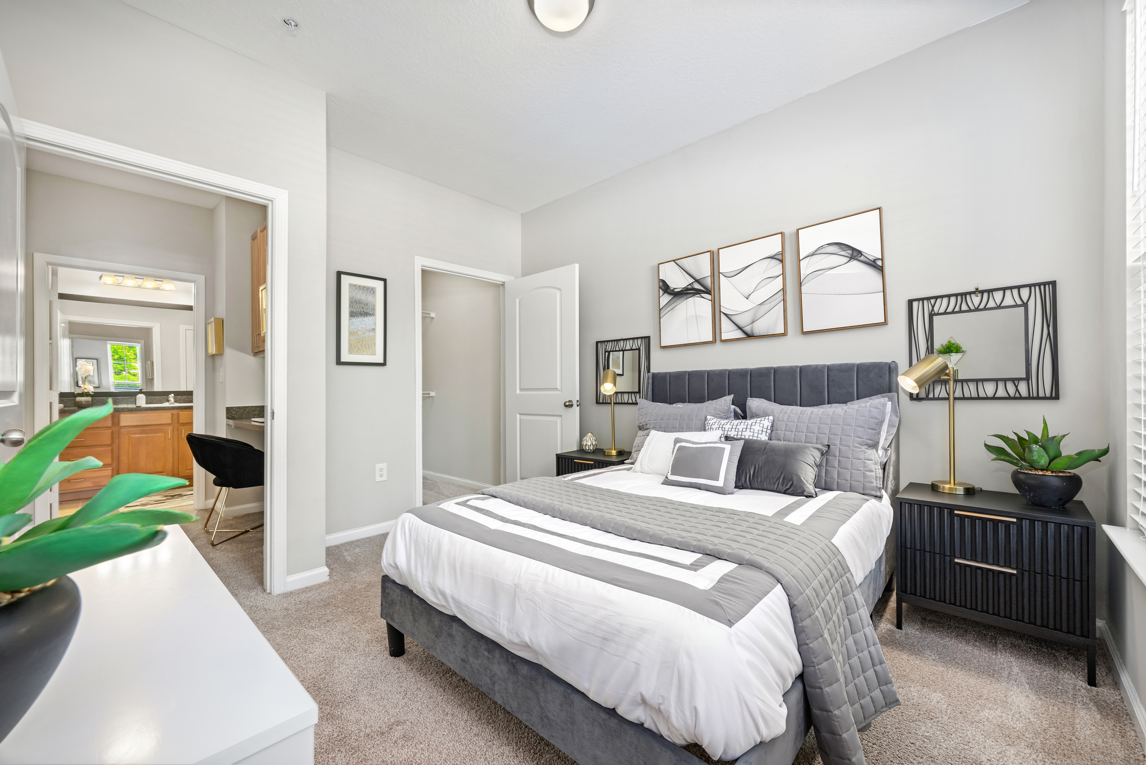 Bedroom at MAA Matthews Commons luxury apartment homes in Charlotte, NC
