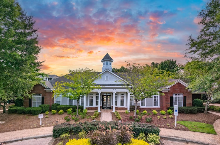 Leasing exterior at MAA Matthews Commons luxury apartment homes in Matthews, NC