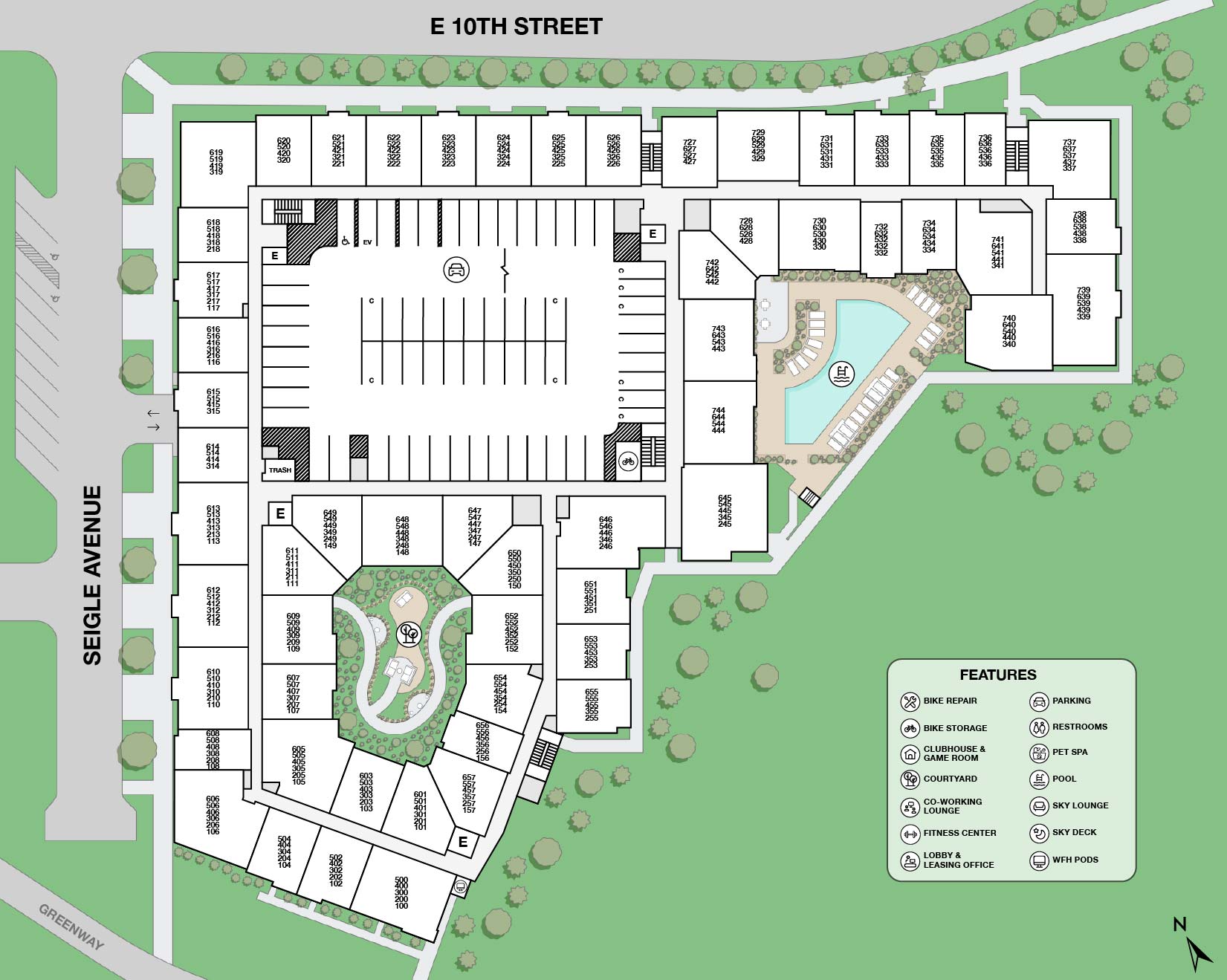 Property Map at MAA Plaza Midwood