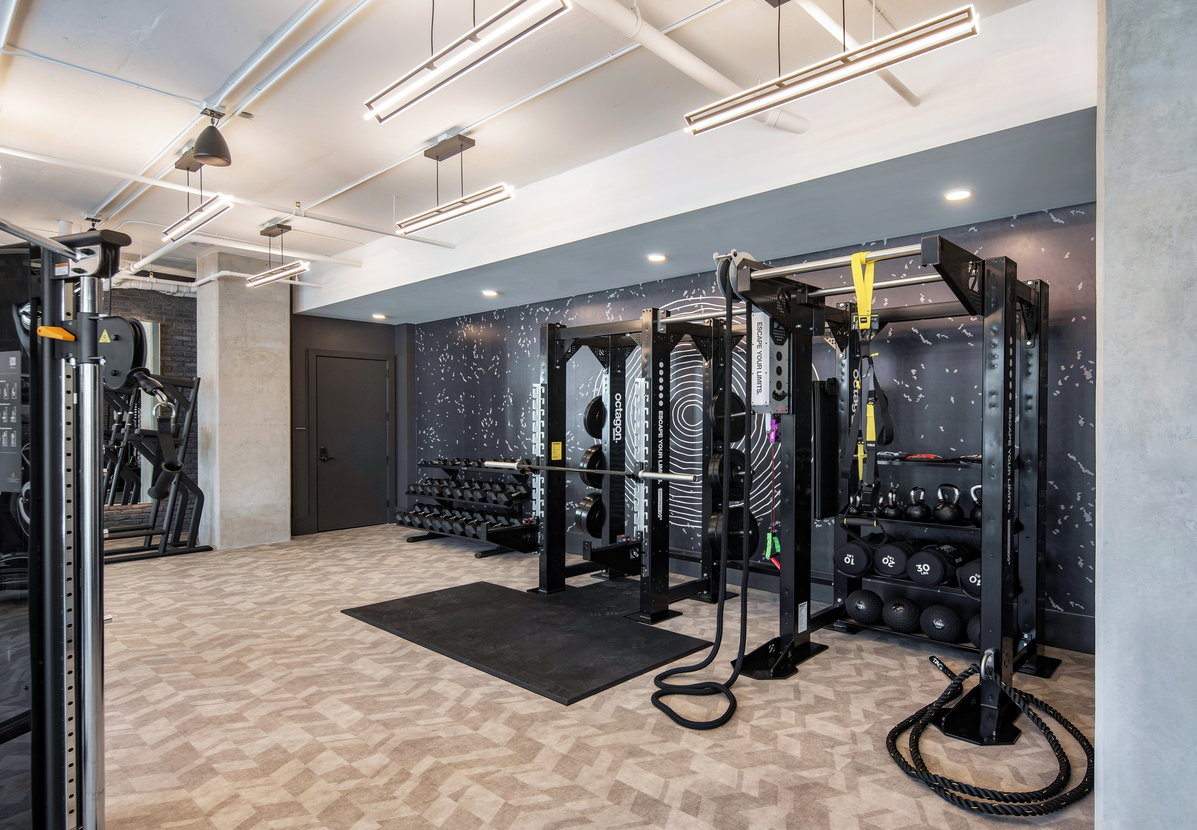 Gym at MAA Plaza Midwood luxury apartment homes in Charlotte, NC