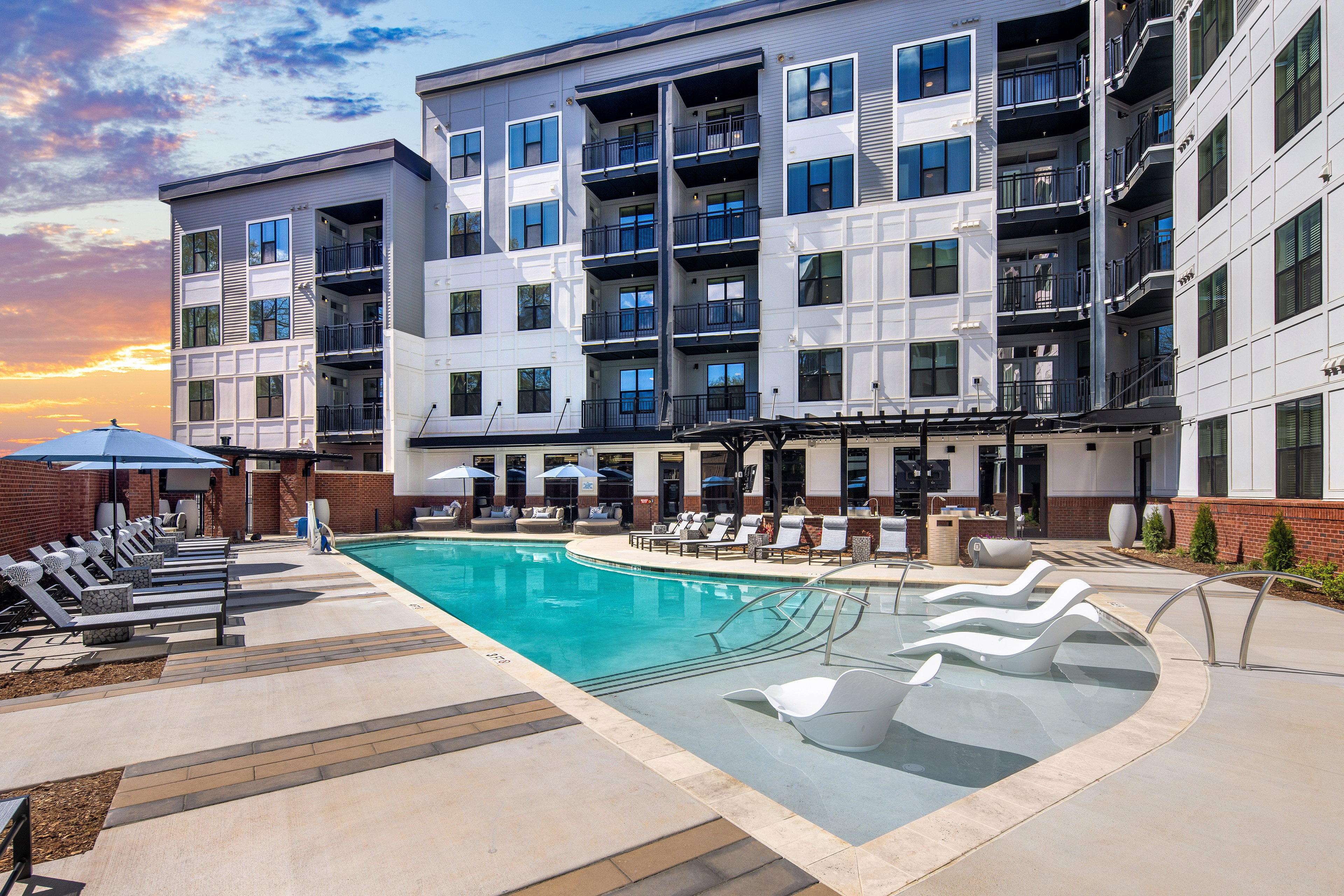 Pool at MAA Plaza Midwood luxury apartment homes in Charlotte, NC