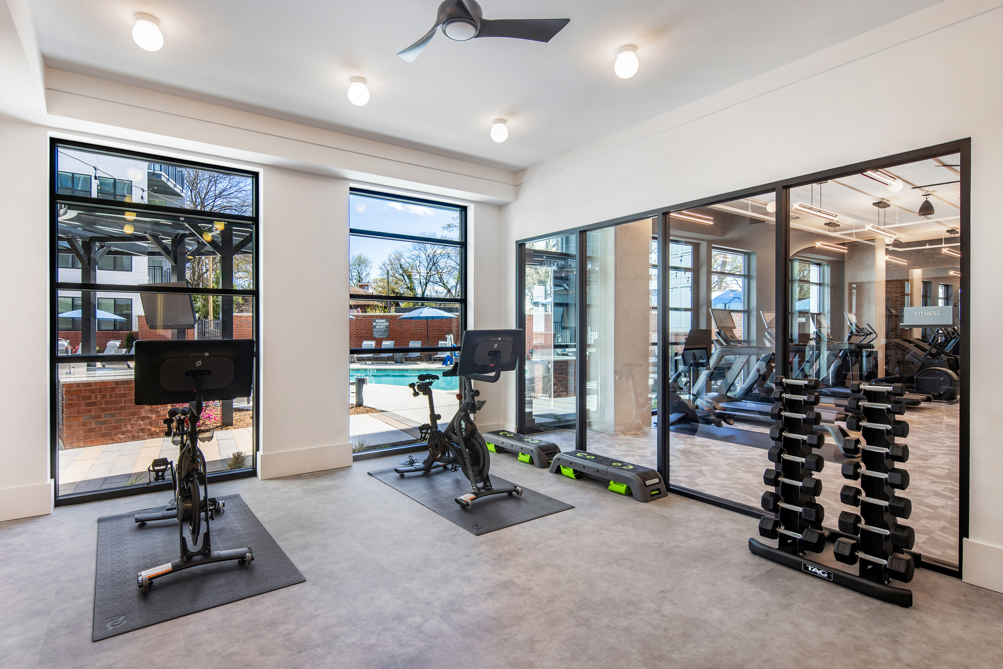 Spin room at MAA Plaza Midwood luxury apartment homes in Charlotte, NC