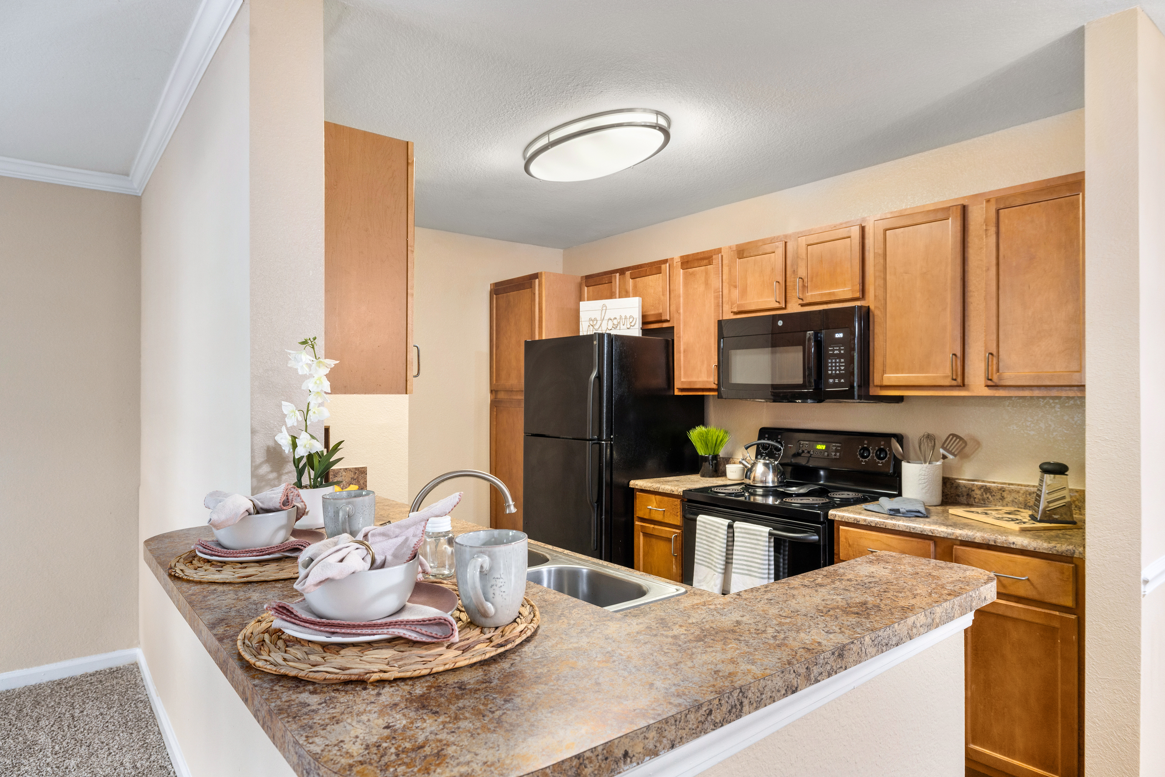 Kitchen at MAA Prosperity Creek luxury apartment homes in Charlotte, NC
