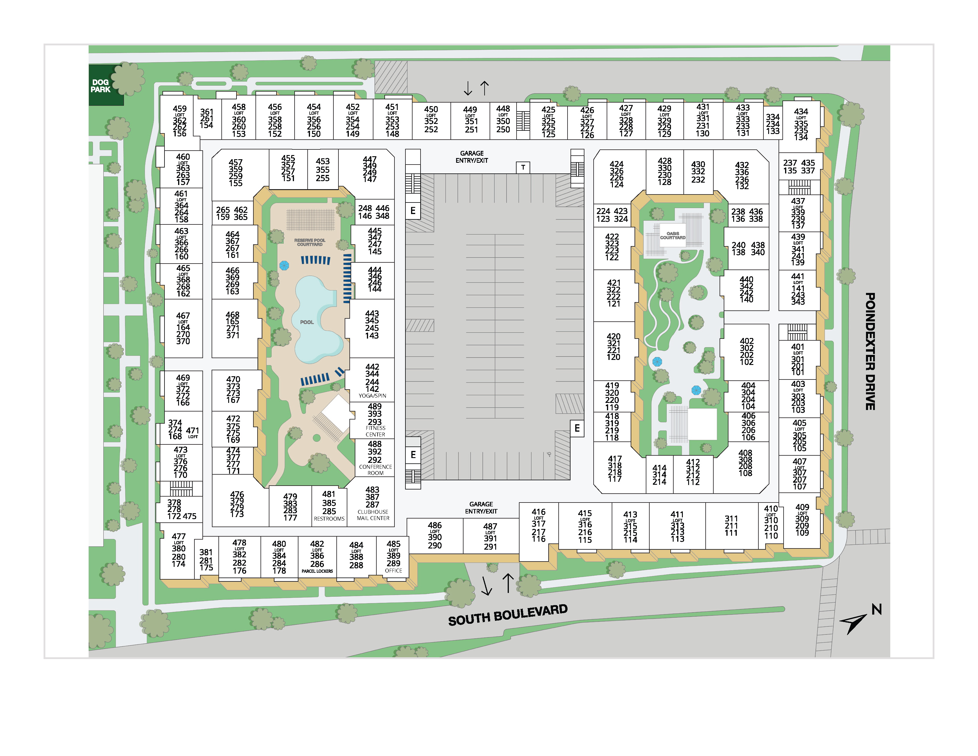 Property map of MAA Reserve luxury apartments in Charlotte, NC
