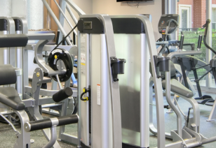 Close up of fitness center workout equipment at MAA Reserve luxury apartments in Charlotte, NC