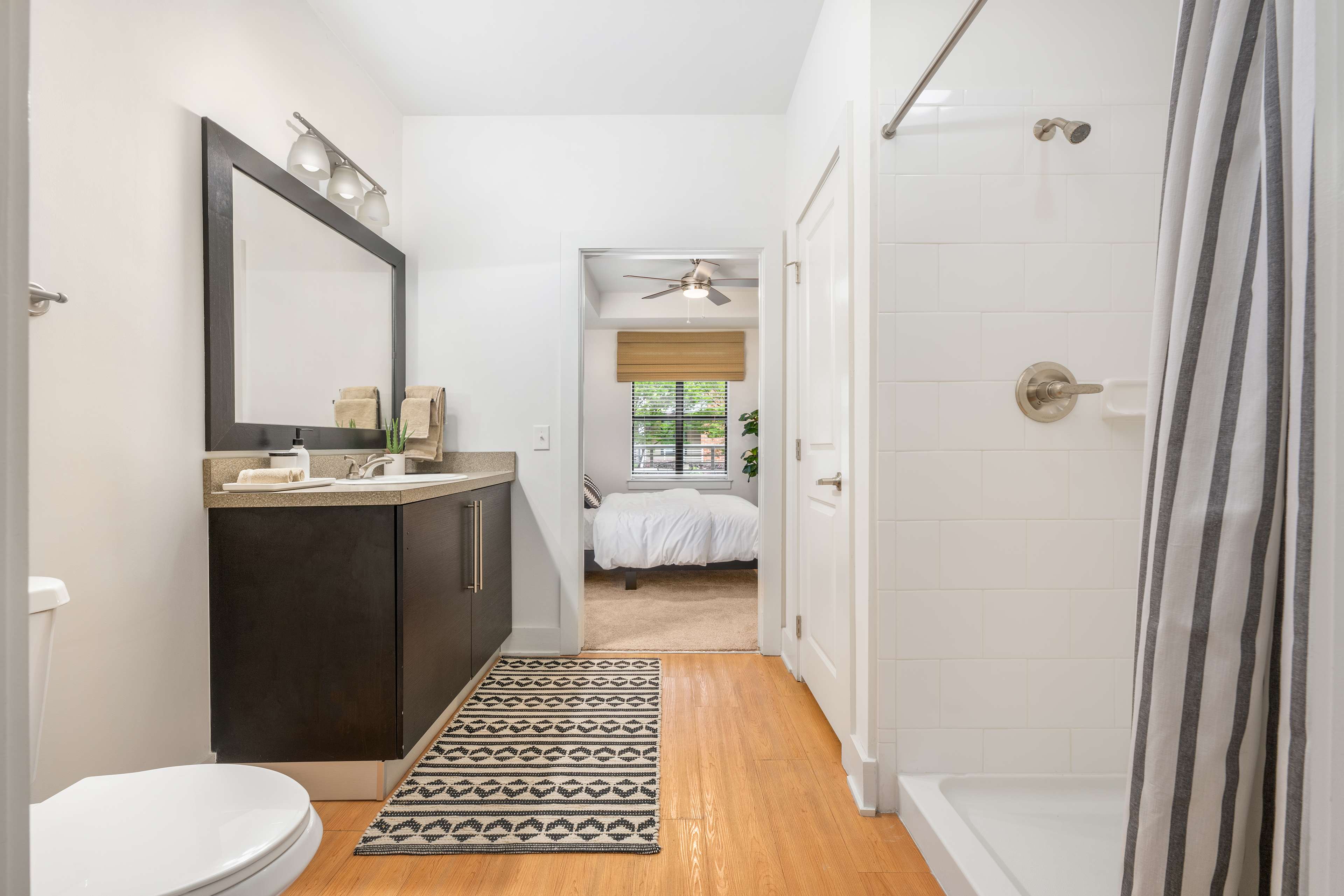 Bathroom at MAA South Line luxury apartment homes in Charlotte, NC