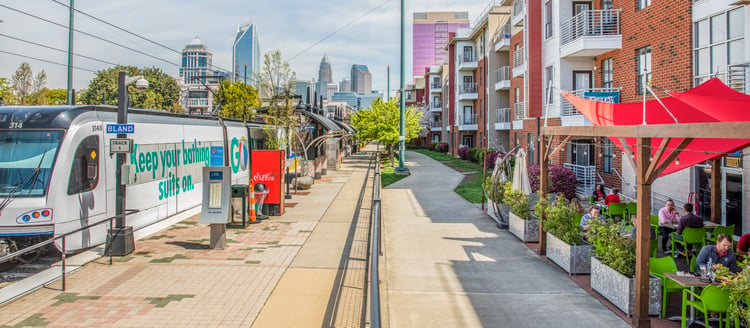 Light Rail at MAA South Line luxury apartment homes in Charlotte, NC