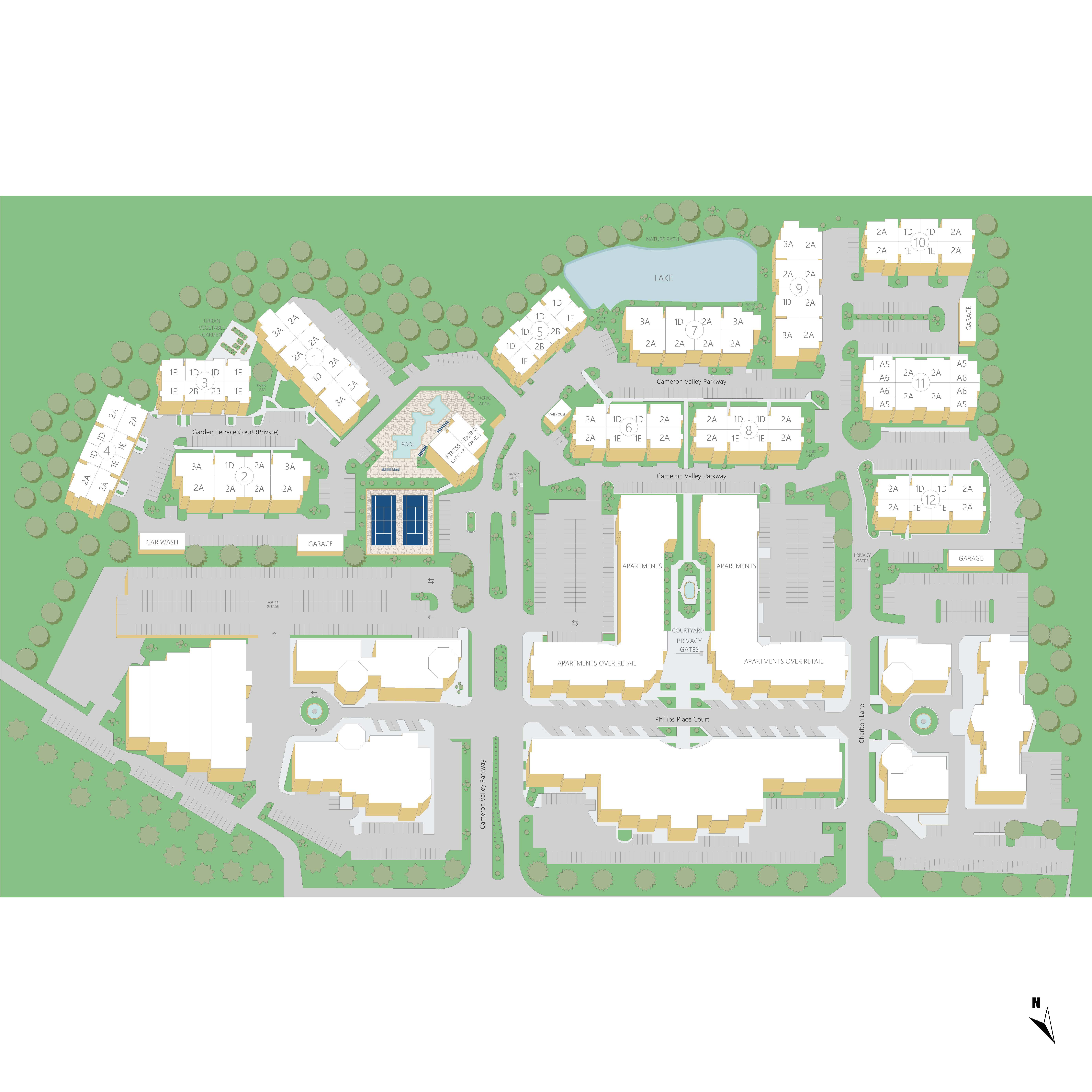 Property map of MAA South Park luxury apartments in Charlotte, NC