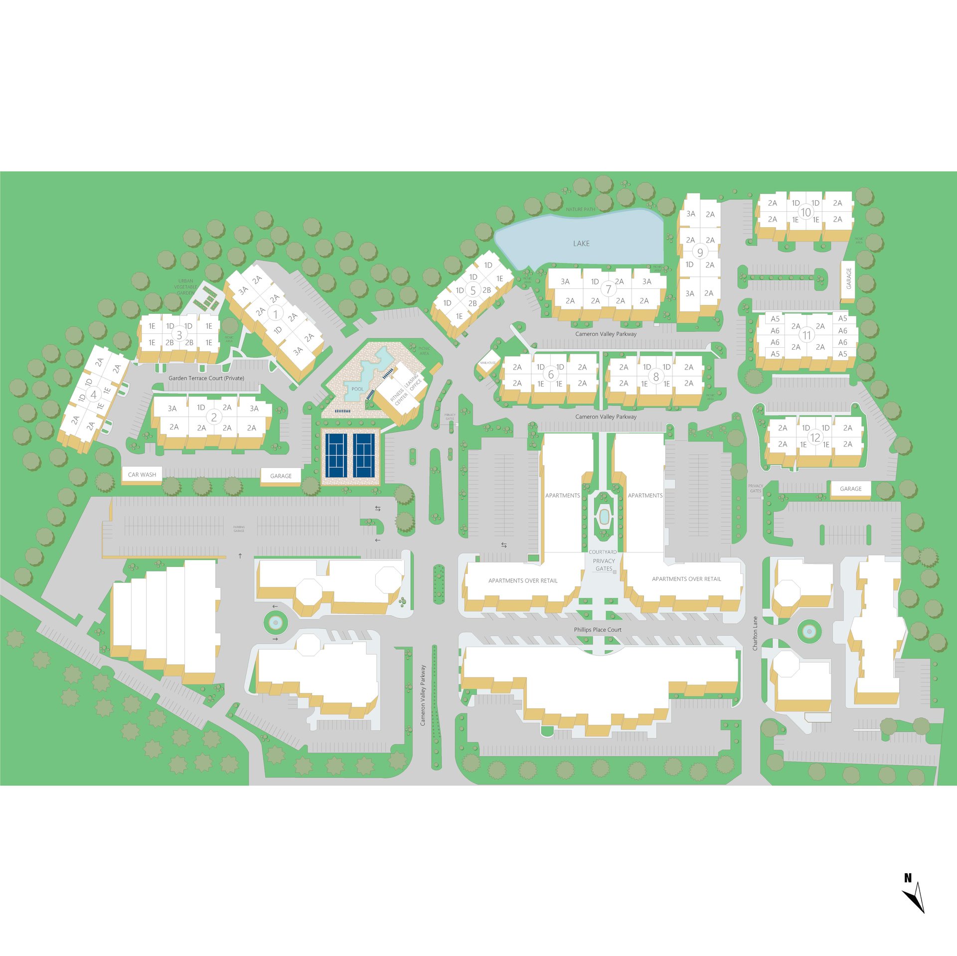 Property map of MAA South Park luxury apartments in Charlotte, NC