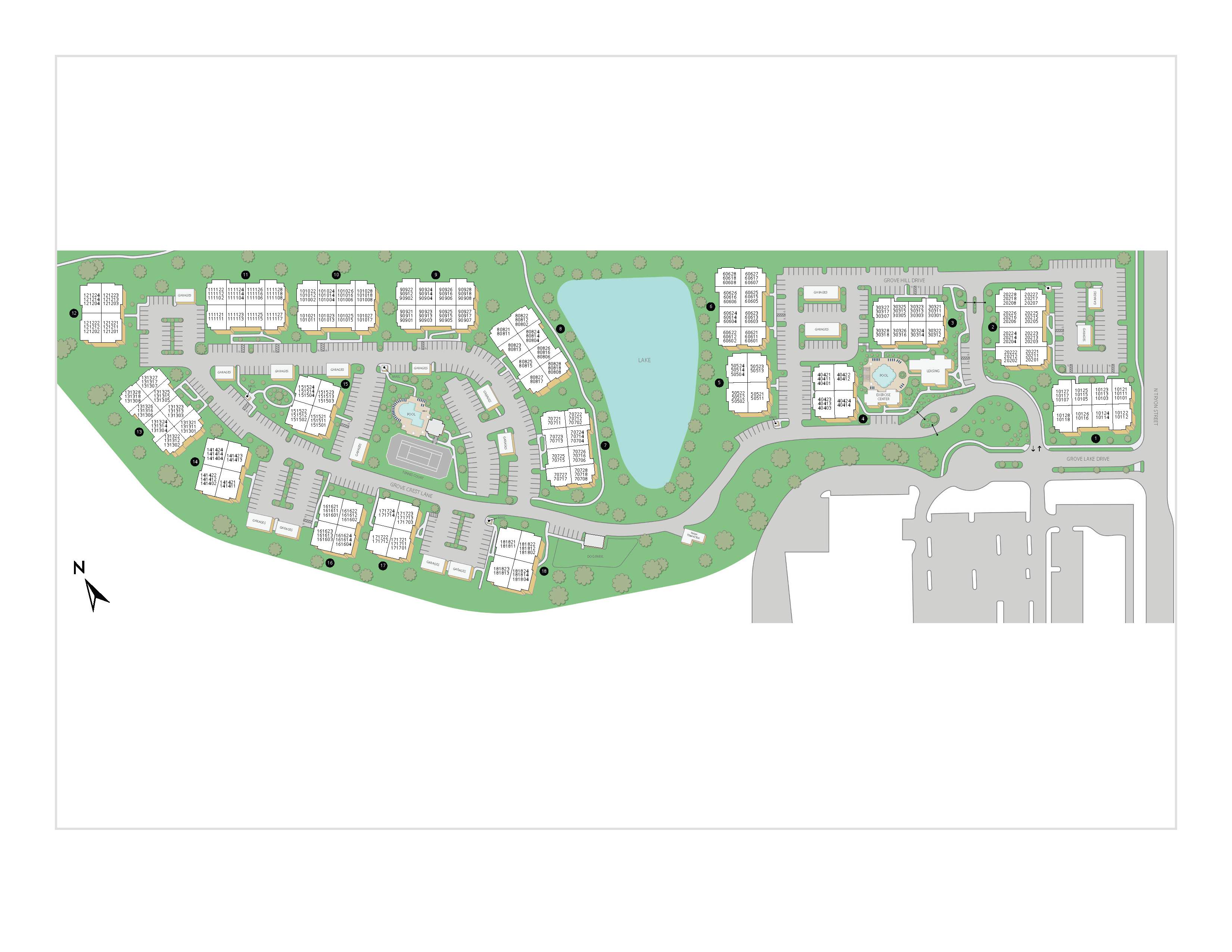 Property map of MAA University Lake luxury apartments in Charlotte, NC